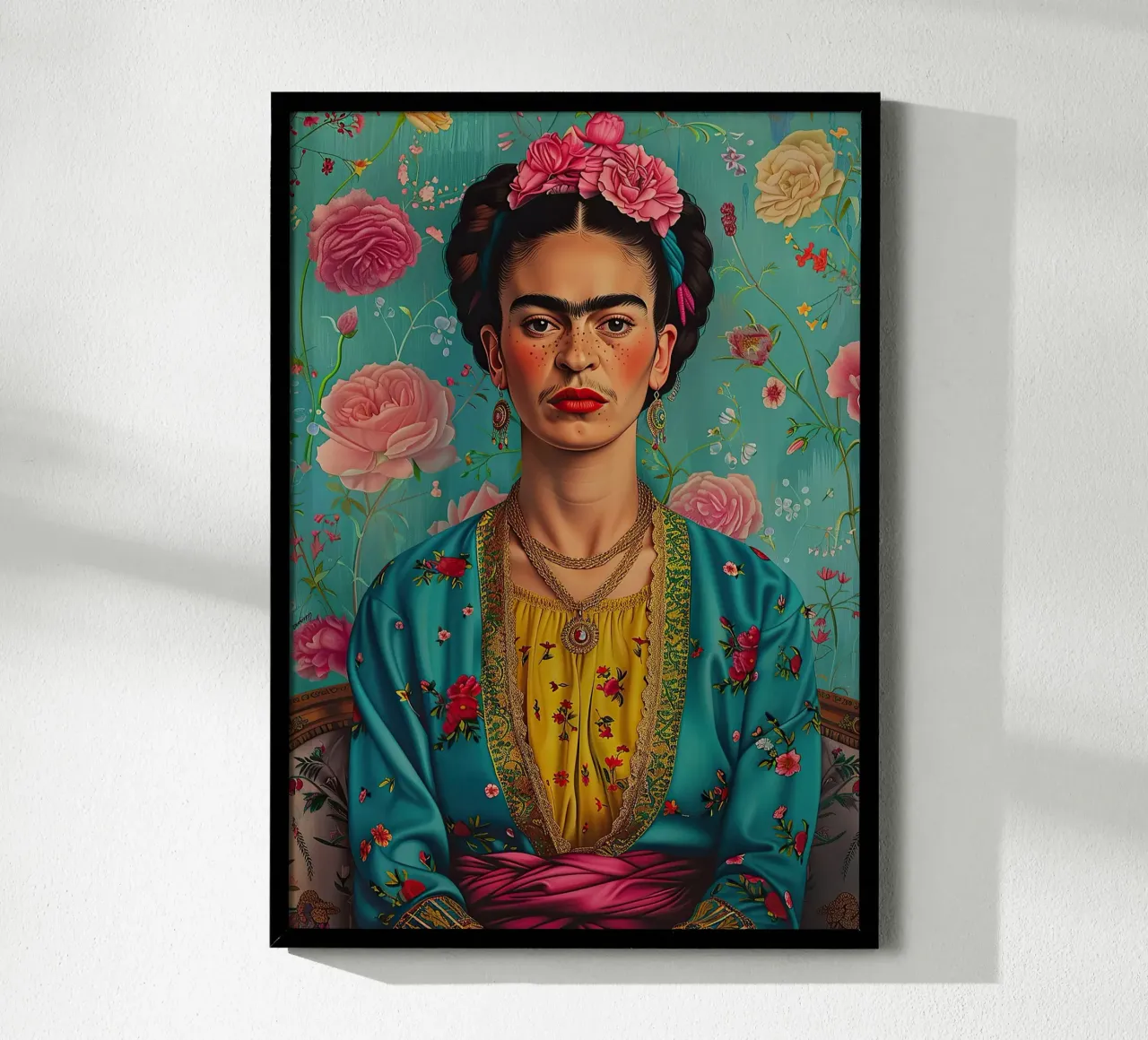 Frida Kahlo "Resilience in Every Stroke" carta hahnemühle da Fantasias Florales