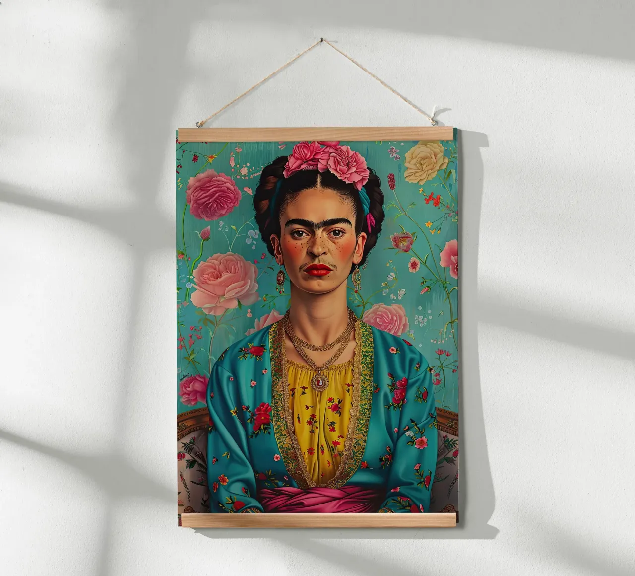 Frida Kahlo "Resilience in Every Stroke" carta hahnemühle da Fantasias Florales