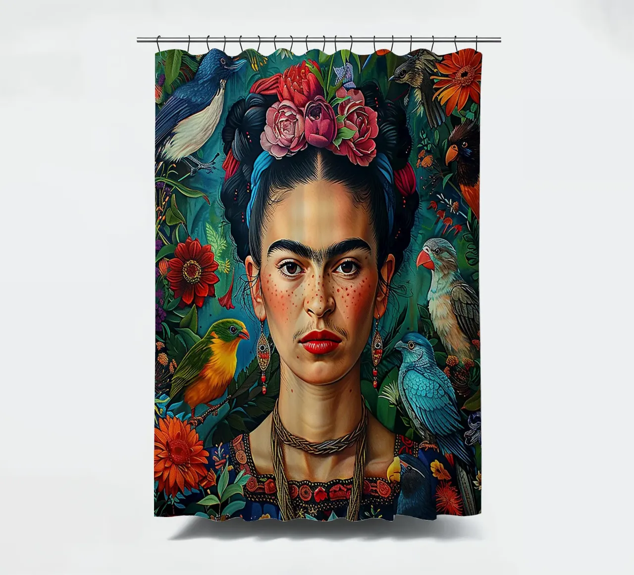 Frida Kahlo "Strength in Silence" tenda da doccia da Fantasias Florales
