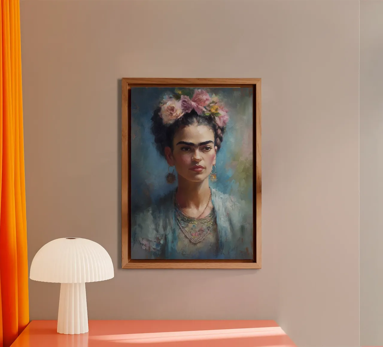 Frida Kahlo "Fire of Expression" alluminio dibond da Fantasias Florales
