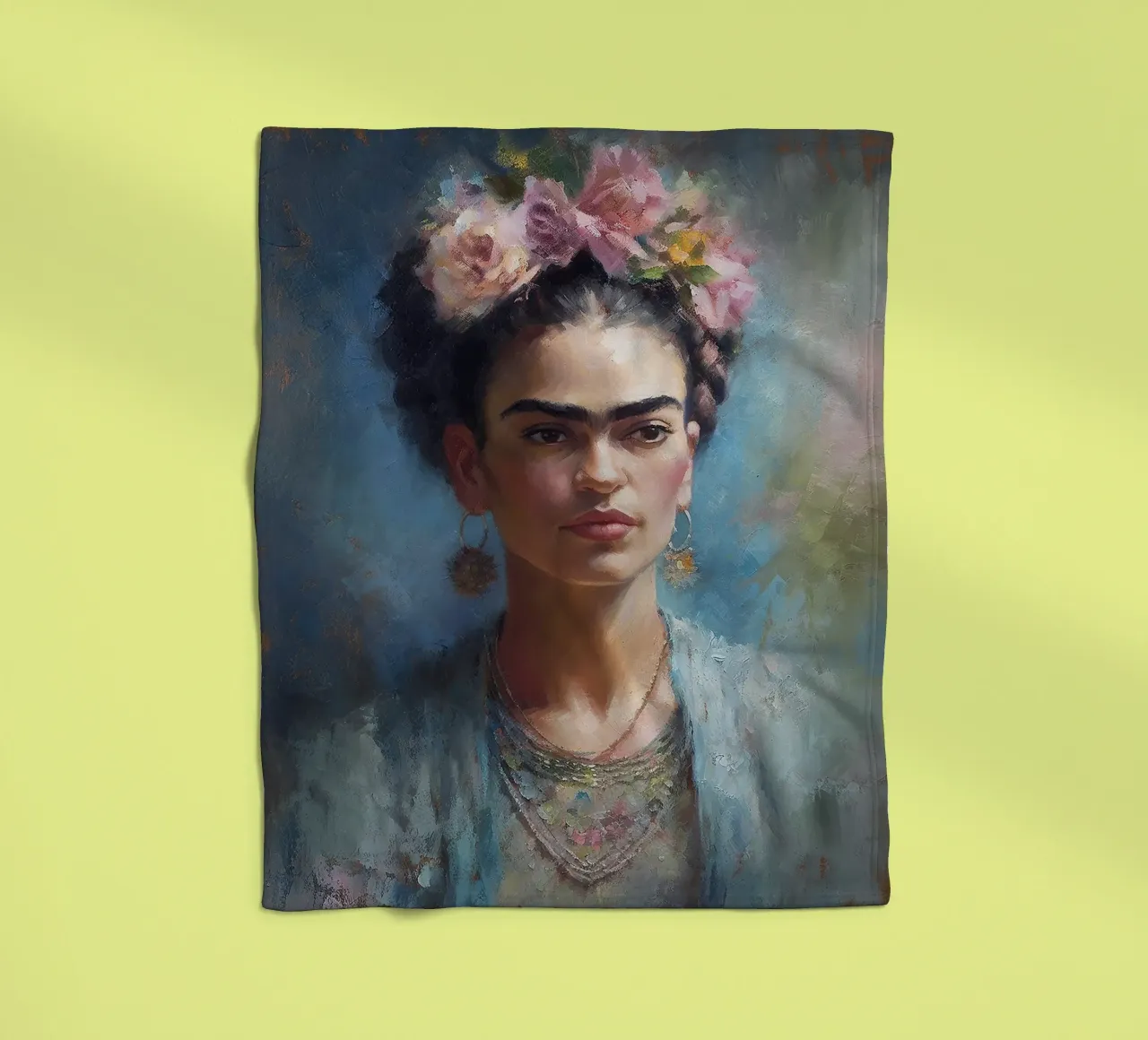 Frida Kahlo "Fire of Expression" coperta in pile da Fantasias Florales