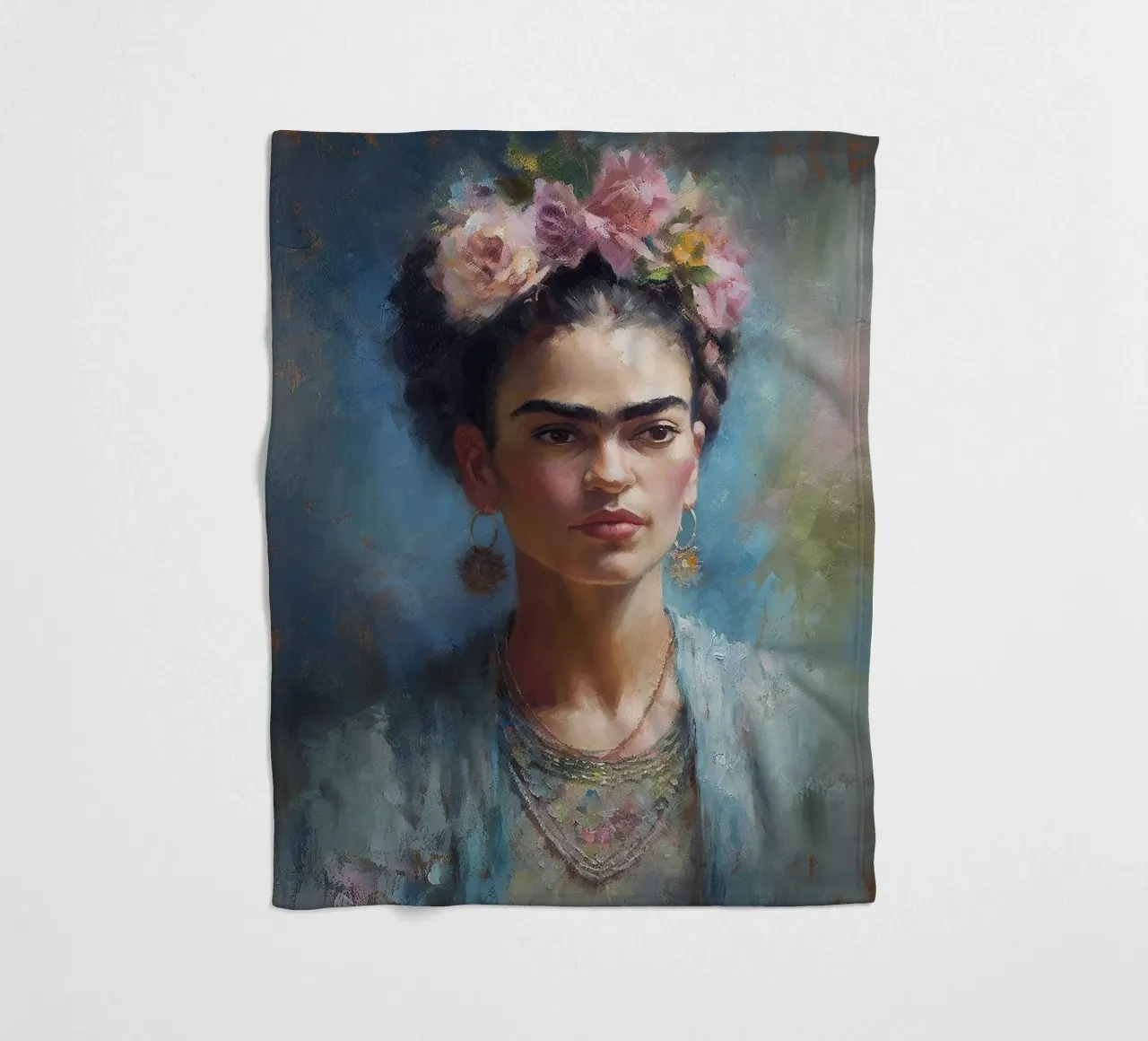 Frida Kahlo "Fire of Expression" coperta in pile da Fantasias Florales