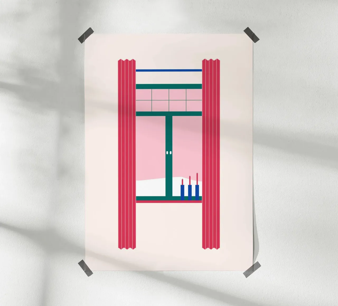 Pink window poster by janamossmann