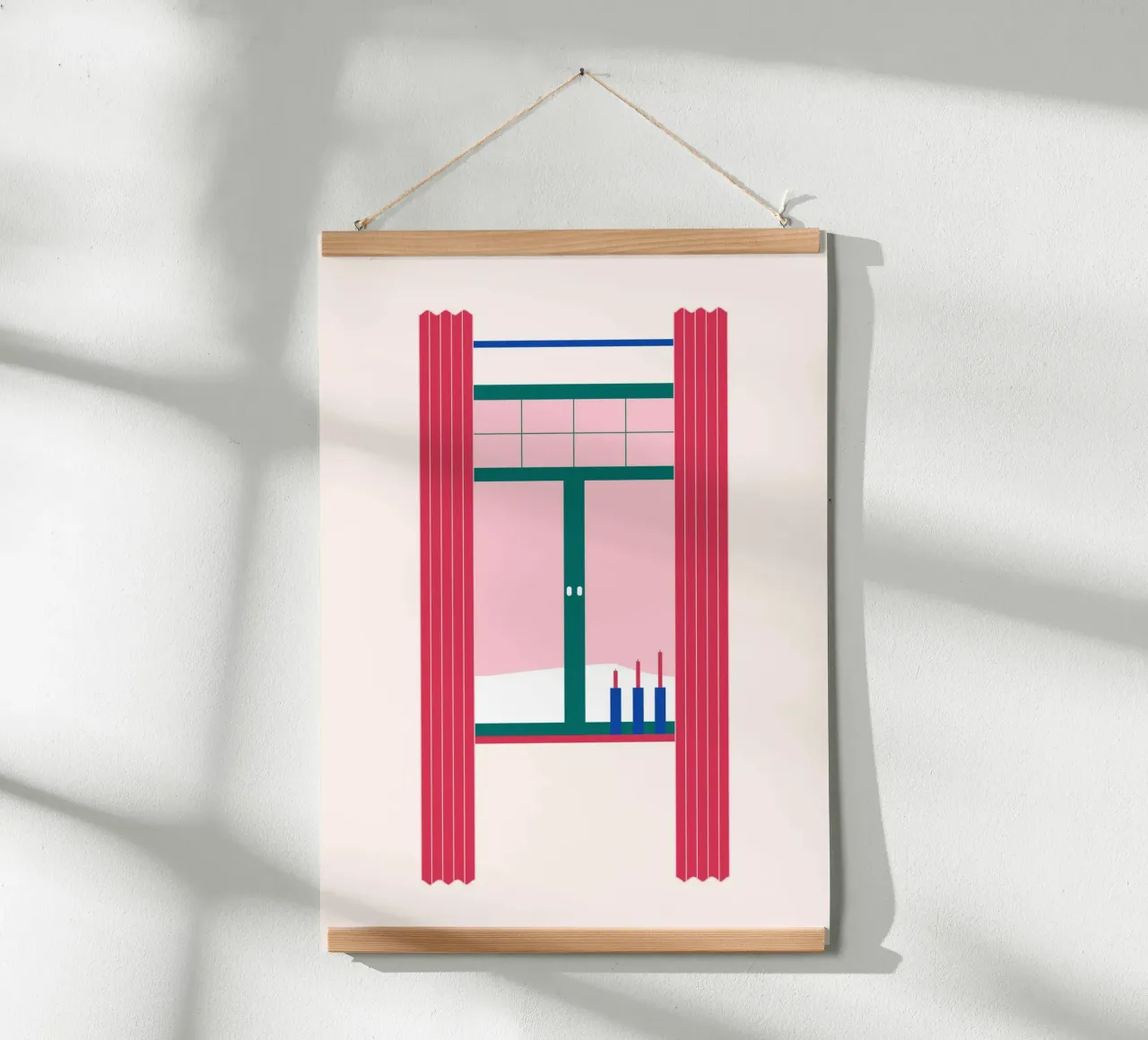 Pink window poster by janamossmann