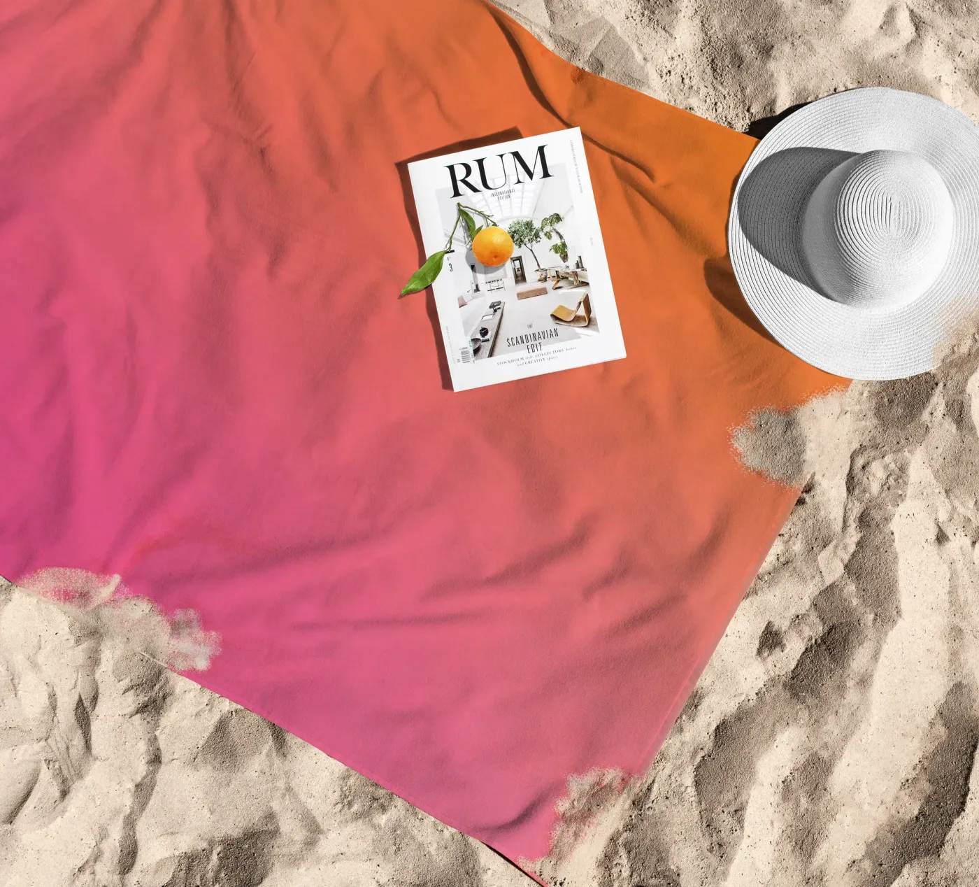 Gradiente rosa-arancio telo mare da Katja Stehle Design
