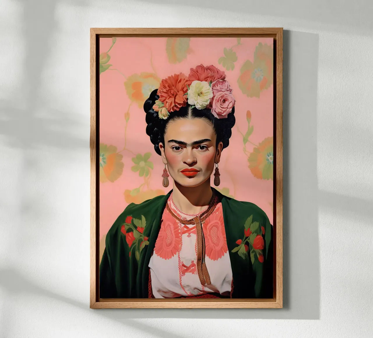 Frida Kahlo "Artful Resilience" alluminio dibond da Fantasias Florales