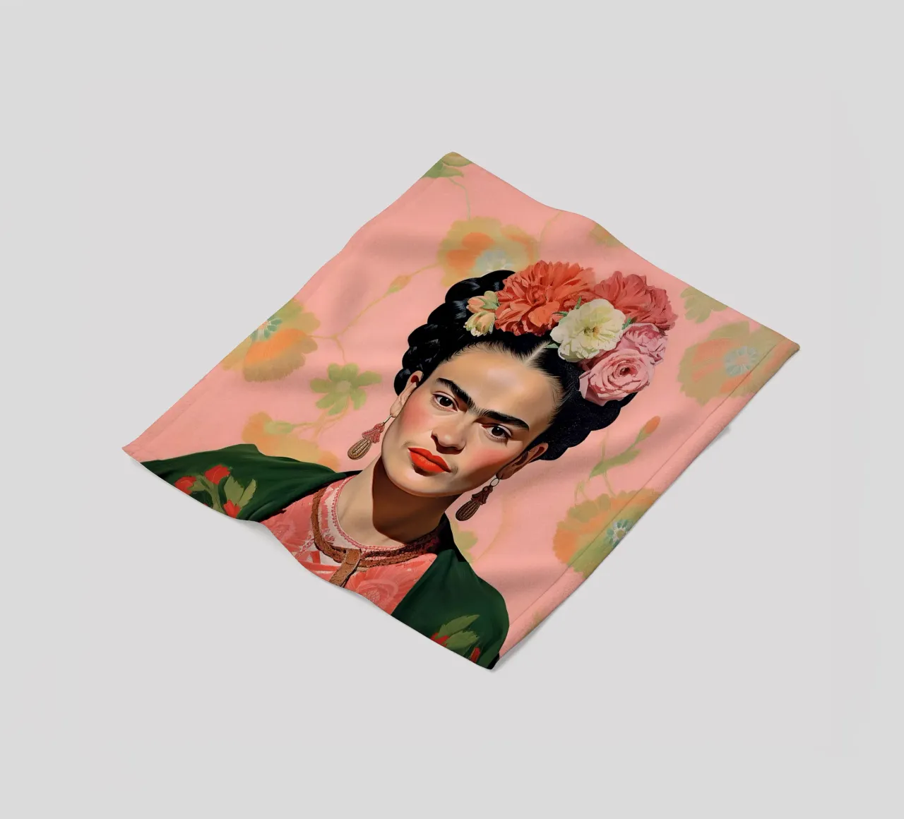 Frida Kahlo "Artful Resilience" coperta in pile da Fantasias Florales