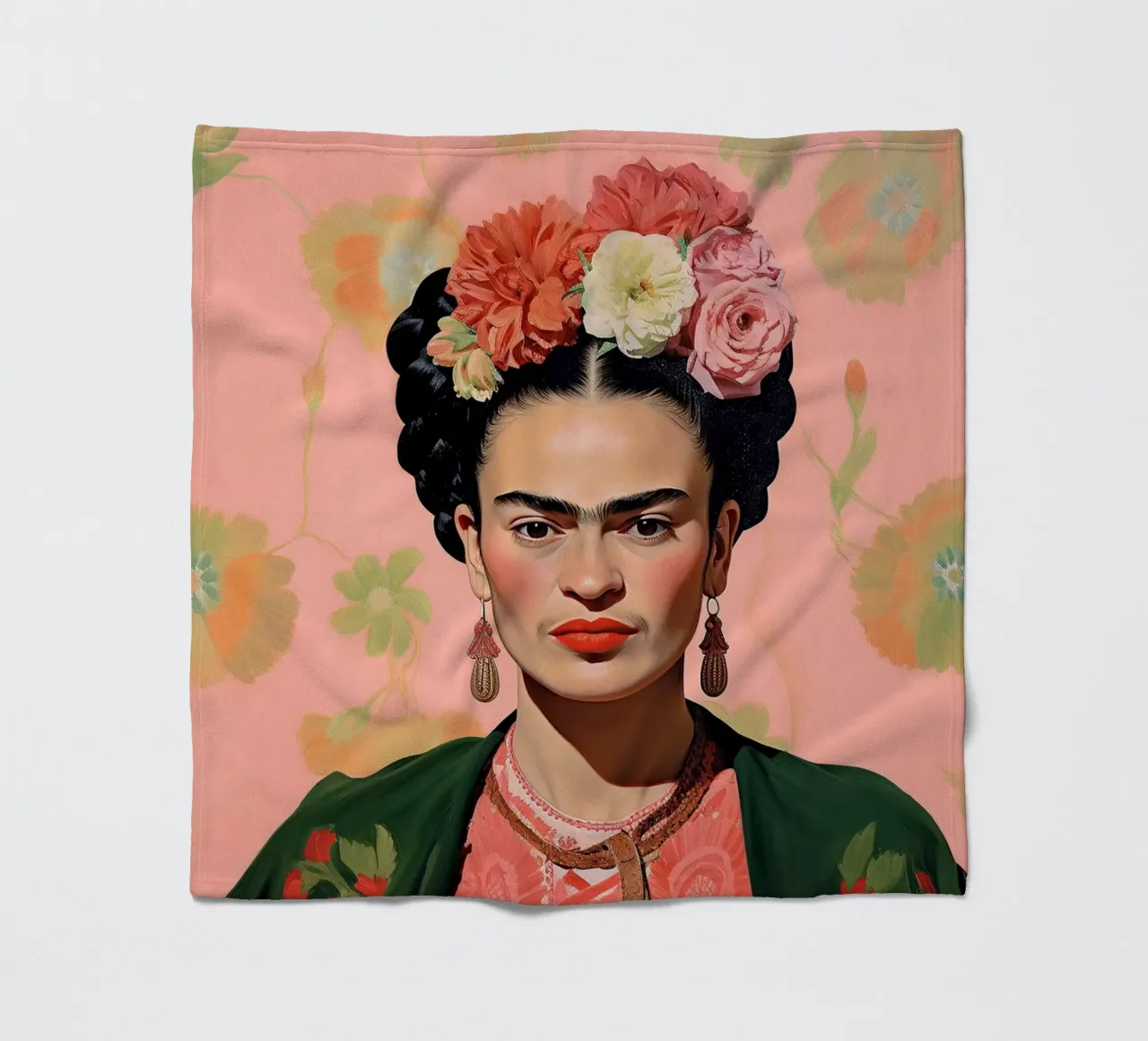 Frida Kahlo "Artful Resilience" coperta in pile da Fantasias Florales