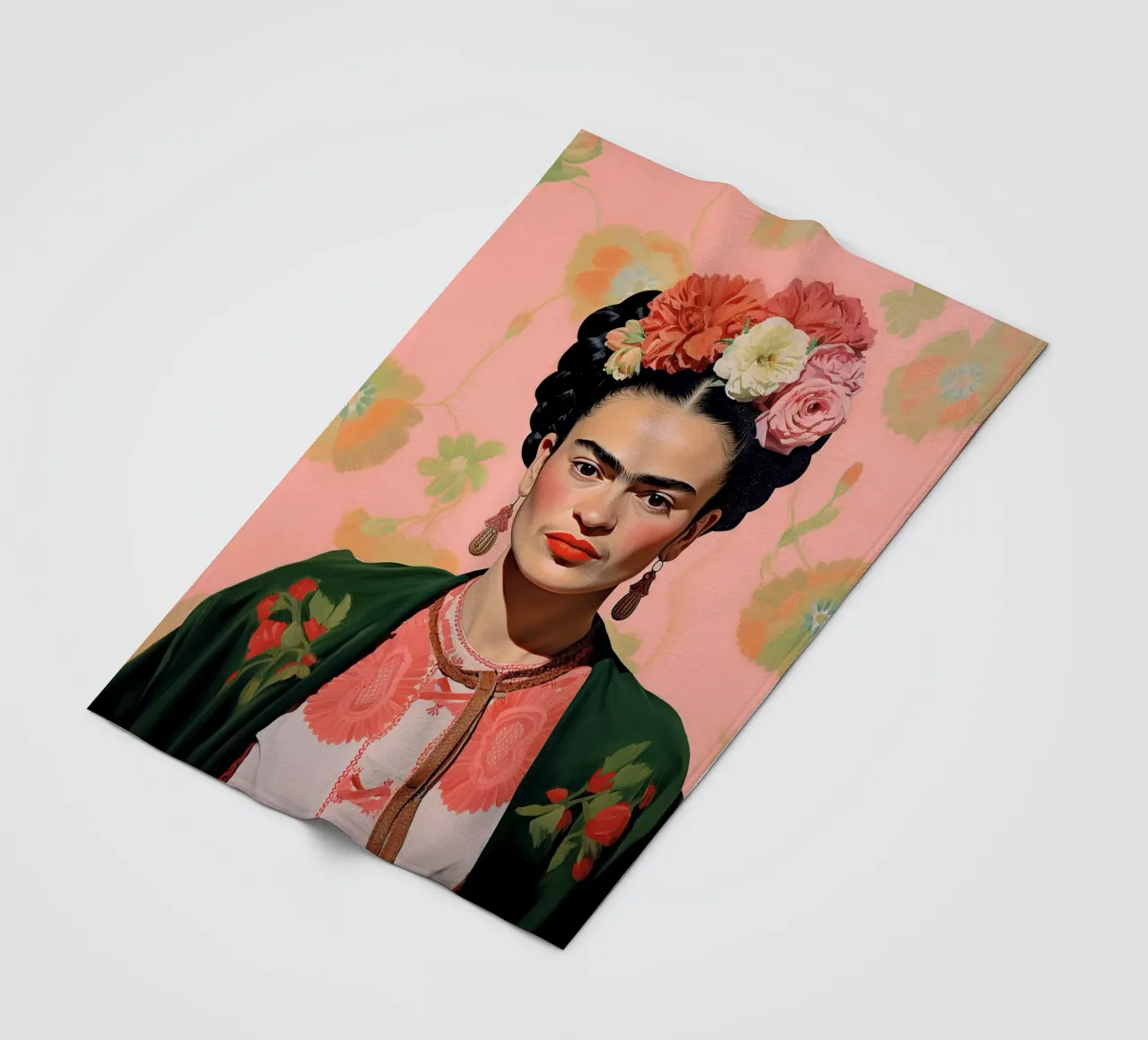 Frida Kahlo "Artful Resilience" coperta in pile da Fantasias Florales