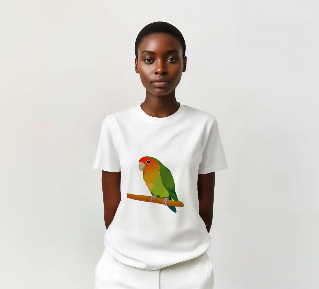 Un'illustrazione digitale di un inseparabile dal muso di pesca t-shirt da Bwiser