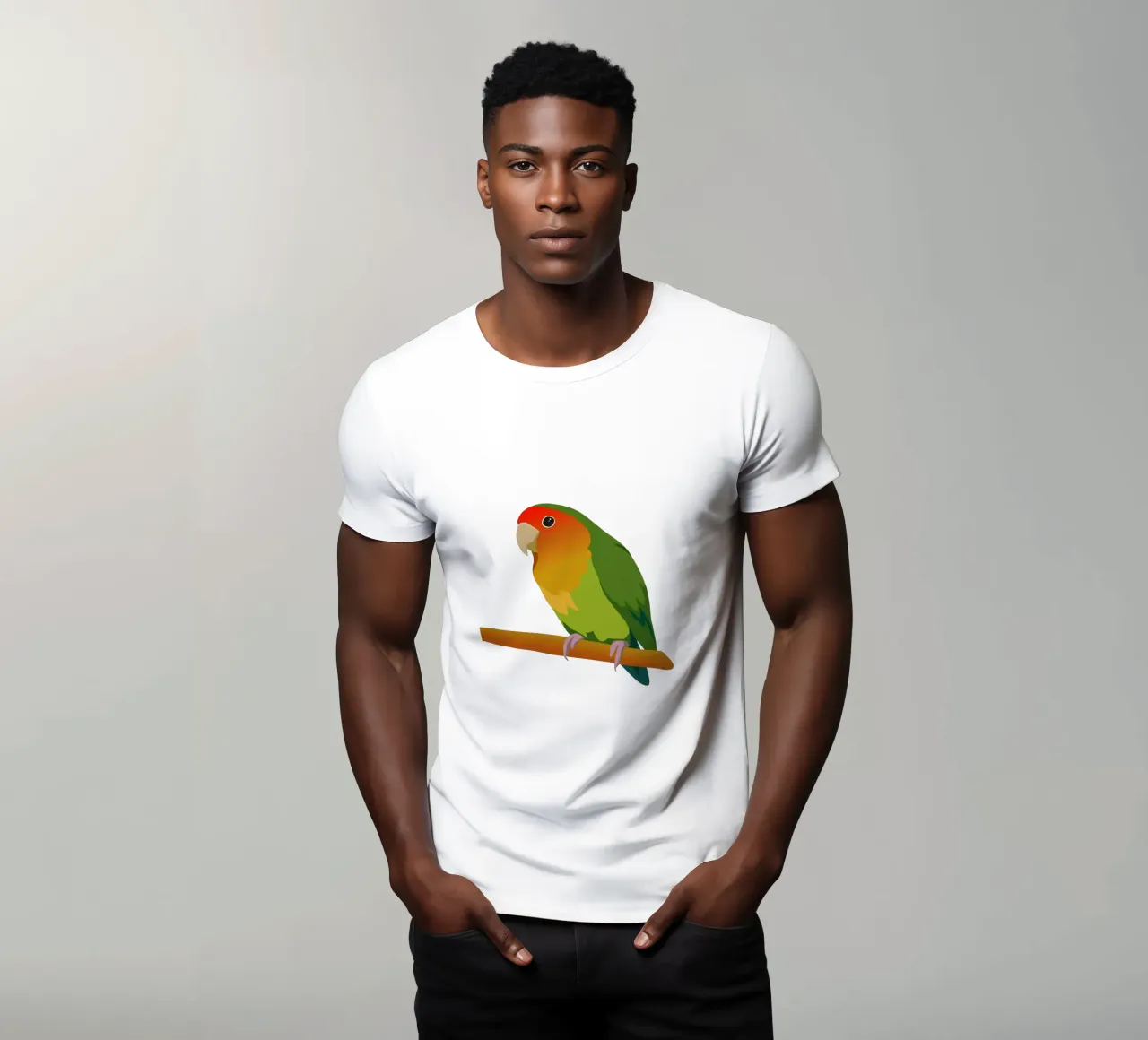 Un'illustrazione digitale di un inseparabile dal muso di pesca t-shirt da Bwiser