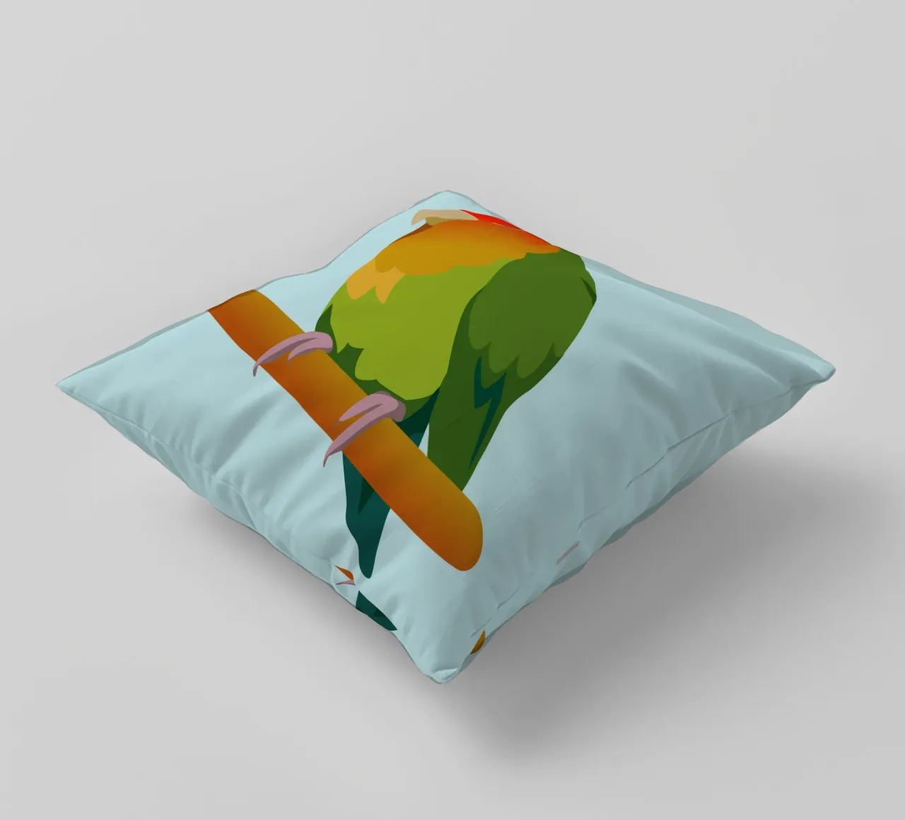 Un'illustrazione digitale di un inseparabile dal muso di pesca cuscino da Bwiser