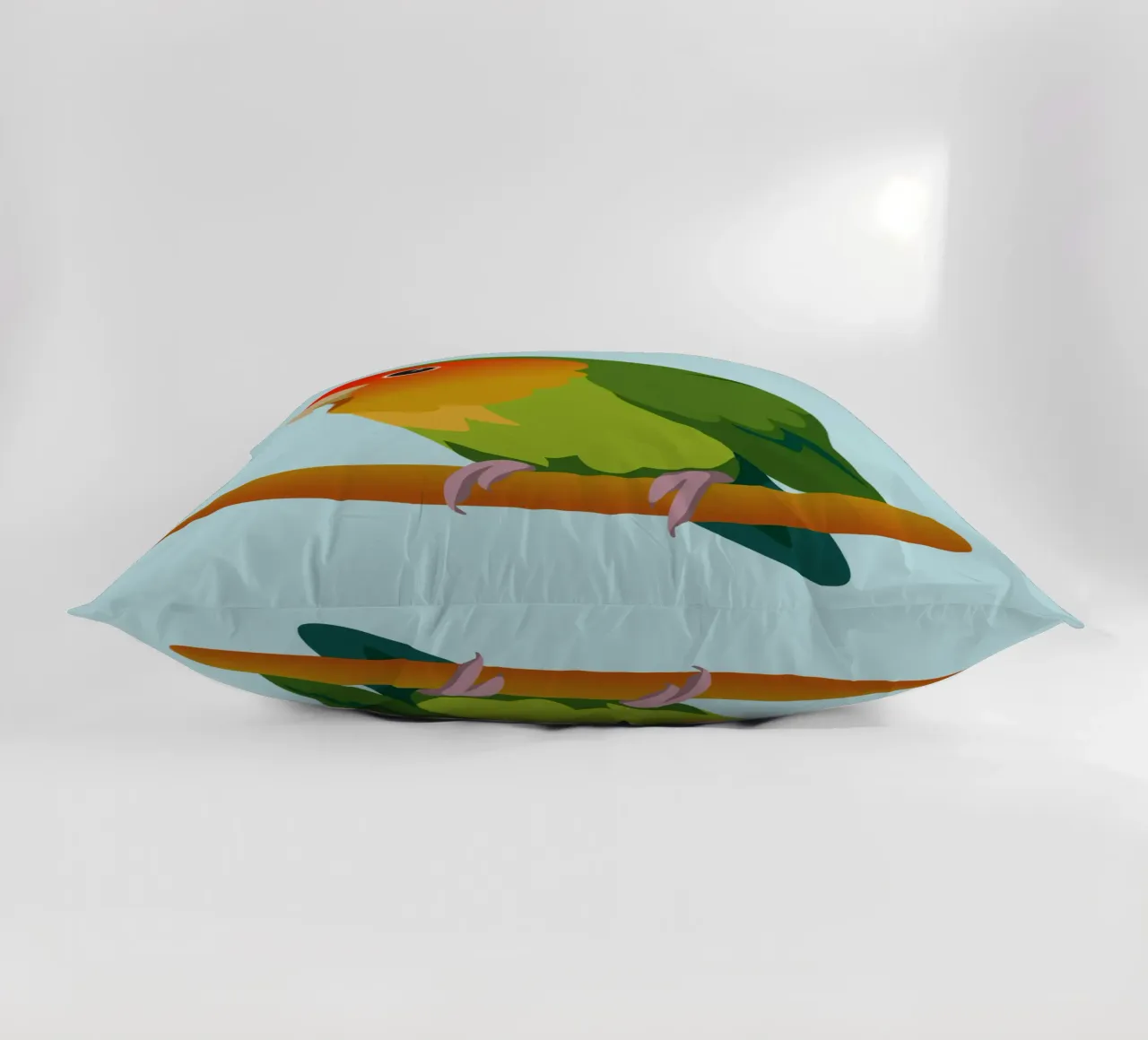 Un'illustrazione digitale di un inseparabile dal muso di pesca cuscino da Bwiser