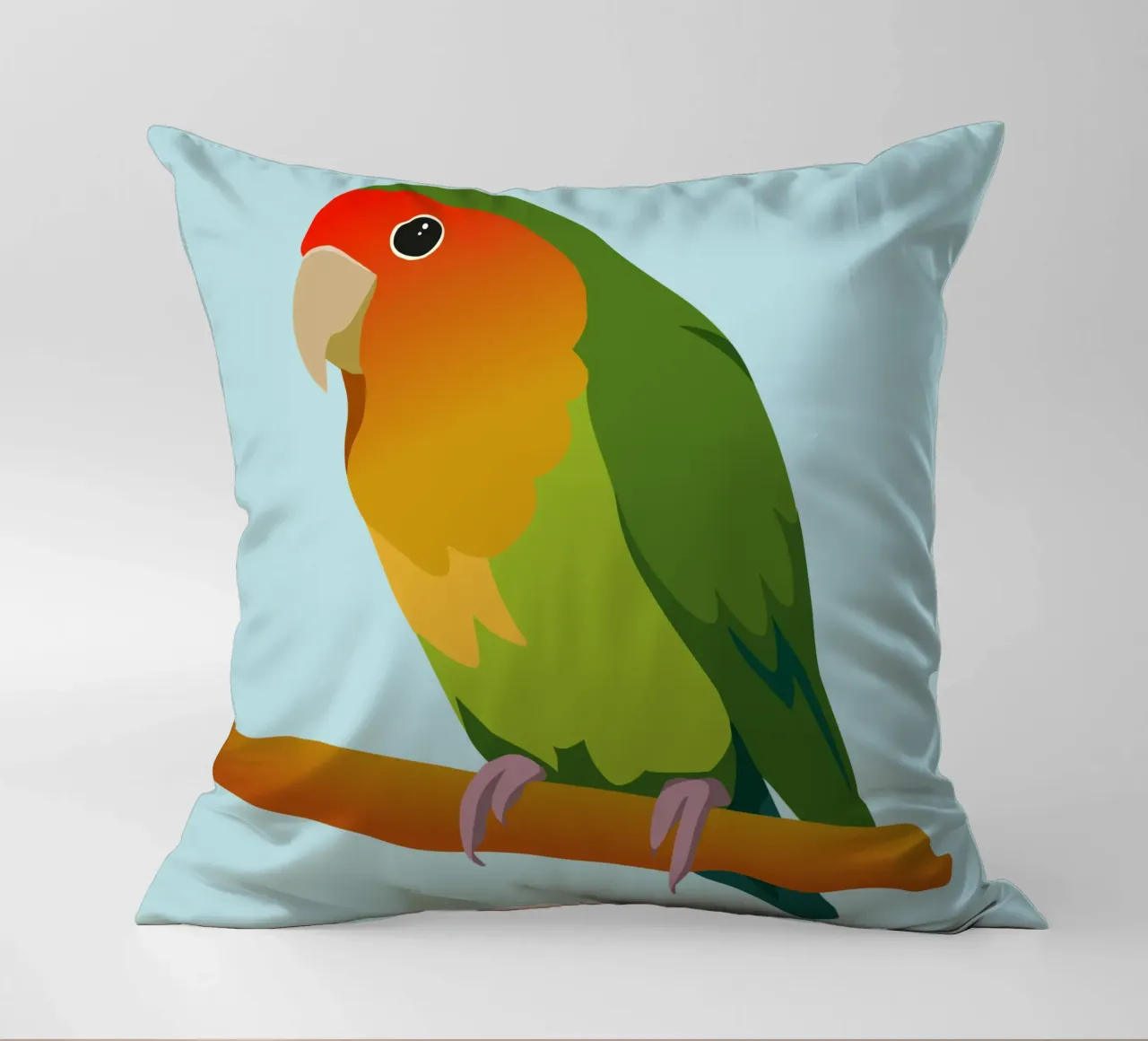 Un'illustrazione digitale di un inseparabile dal muso di pesca cuscino da Bwiser