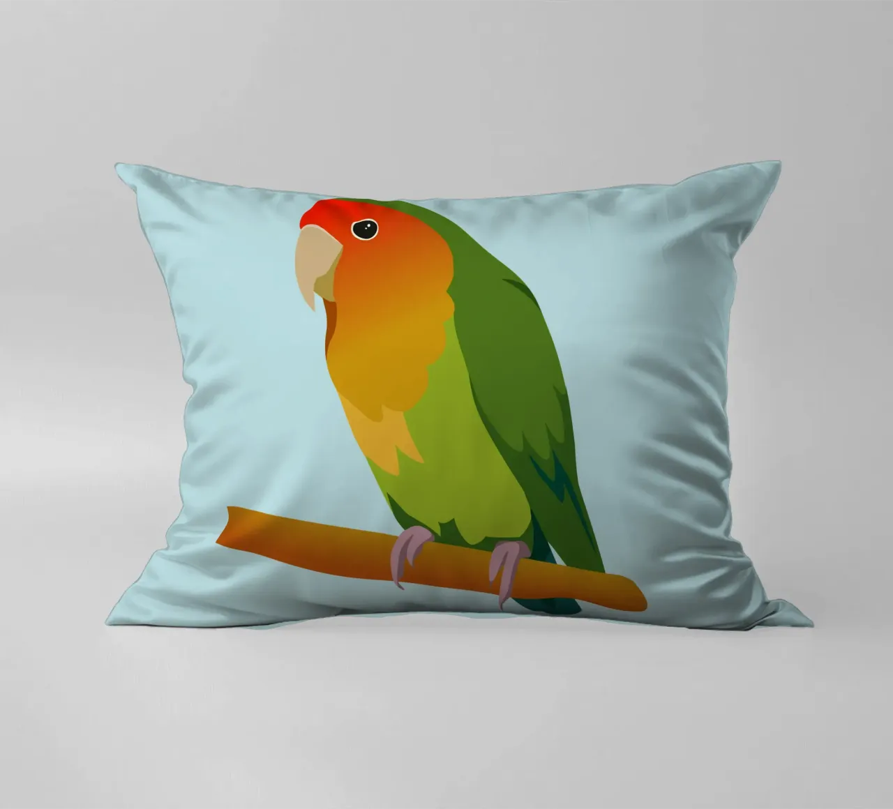 Un'illustrazione digitale di un inseparabile dal muso di pesca cuscino da Bwiser