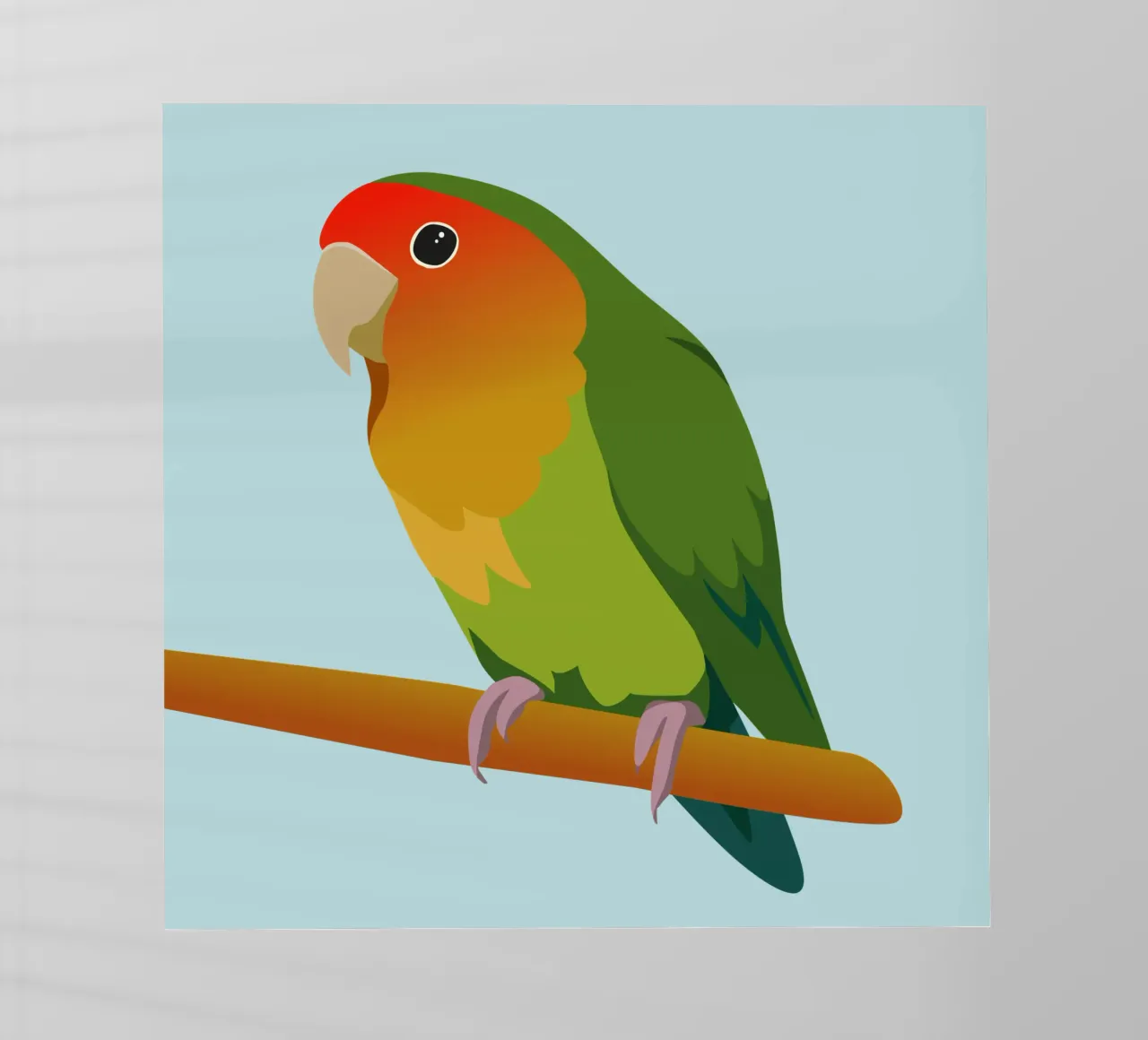 Un'illustrazione digitale di un inseparabile dal muso di pesca pellicola backlit da Bwiser