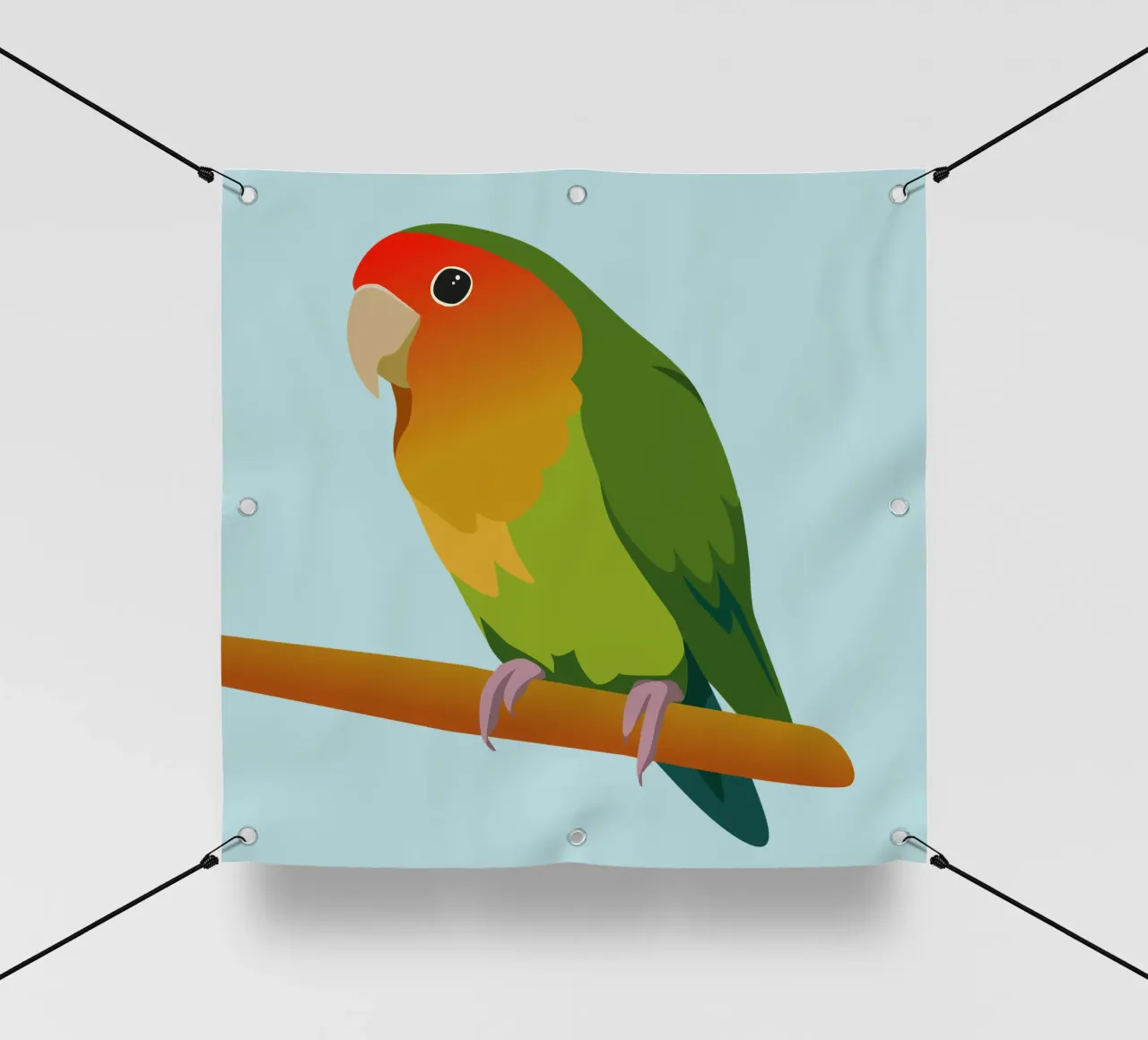 Un'illustrazione digitale di un inseparabile dal muso di pesca telo in pvc da Bwiser