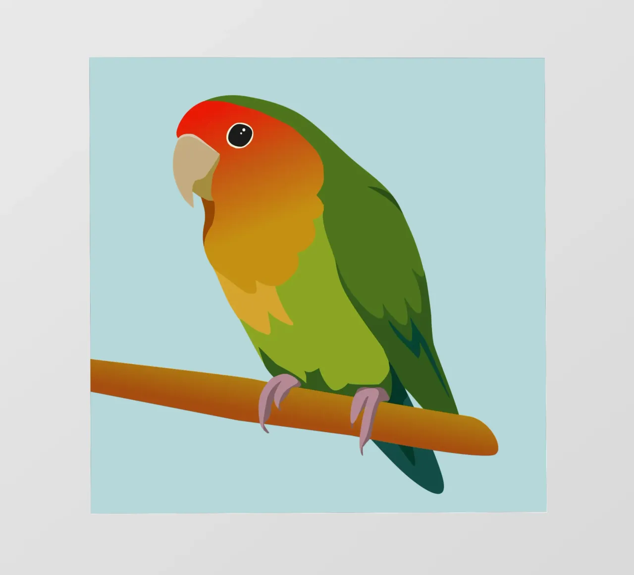 Un'illustrazione digitale di un inseparabile dal muso di pesca telo in pvc da Bwiser