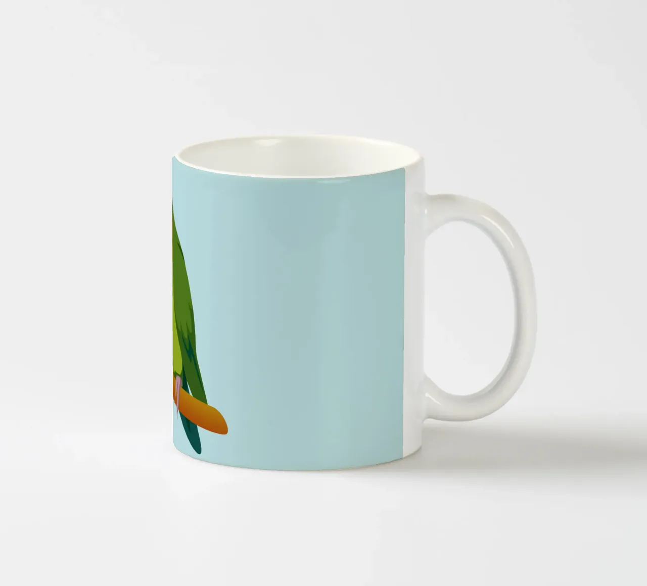 Un'illustrazione digitale di un inseparabile dal muso di pesca tazza in ceramica da Bwiser