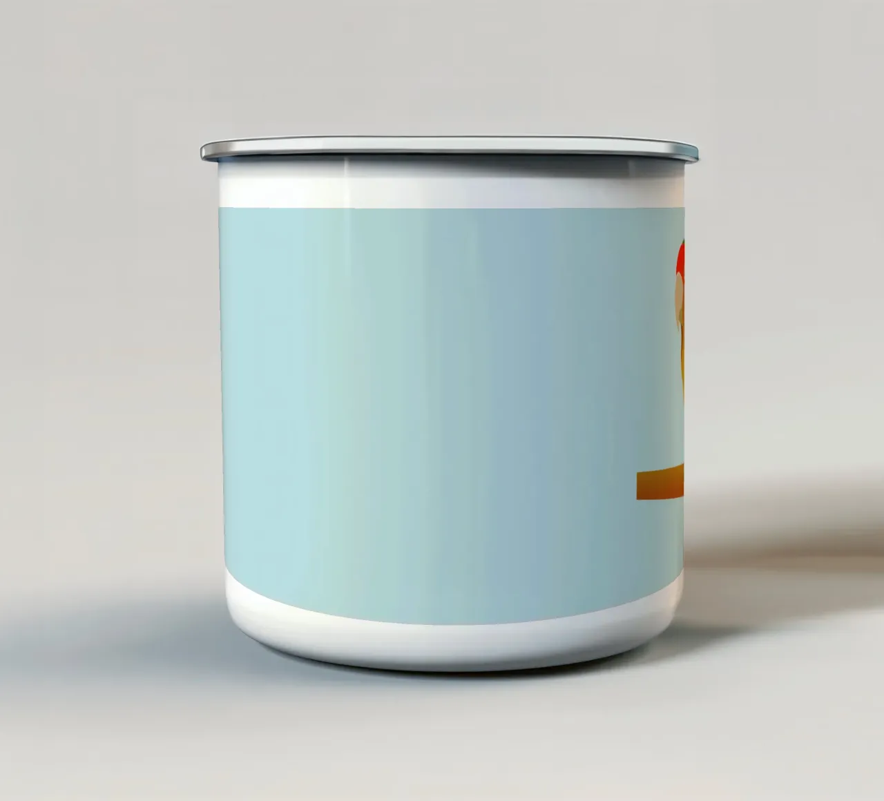 Un'illustrazione digitale di un inseparabile dal muso di pesca tazza in smalto da Bwiser