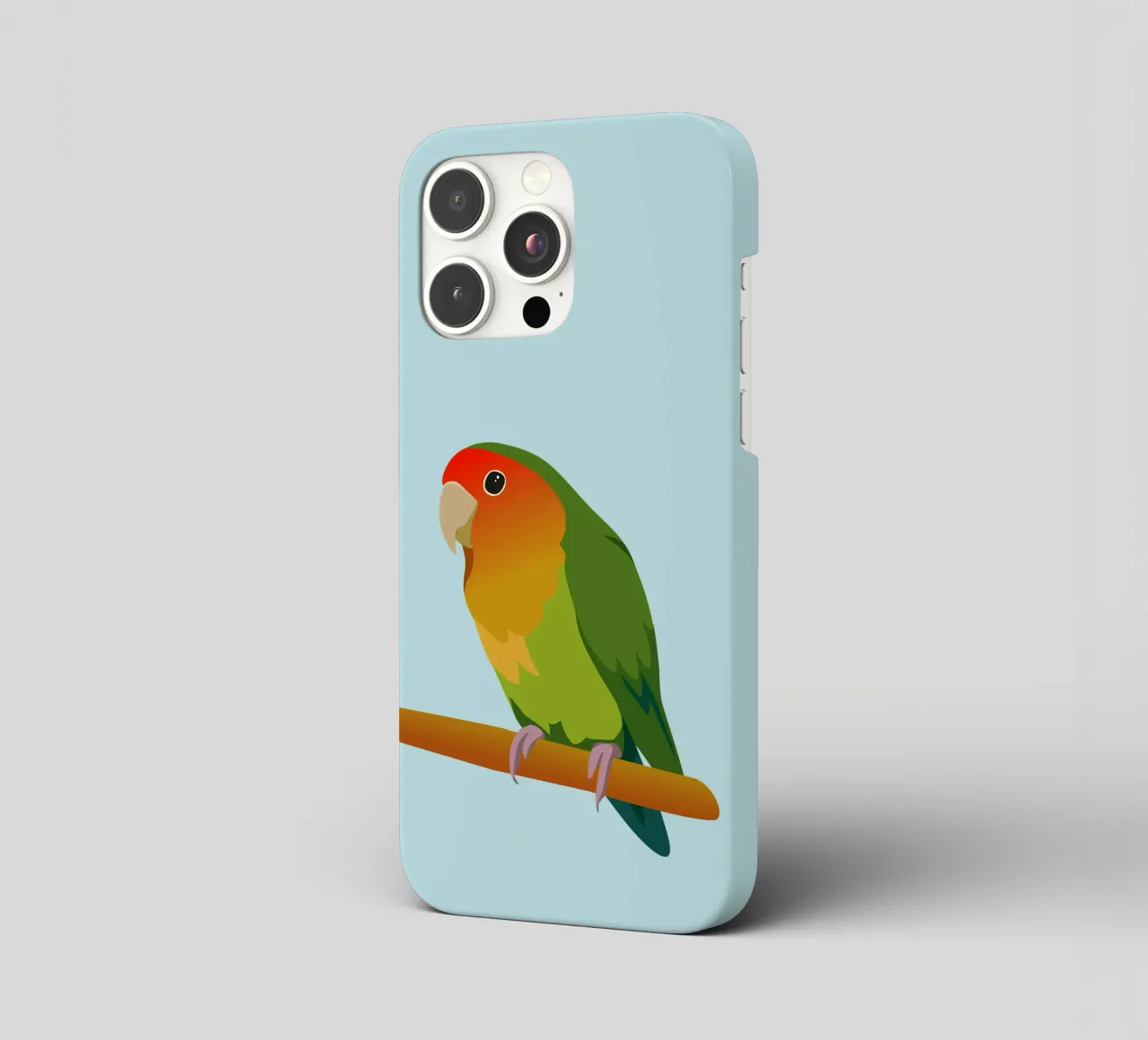 Un'illustrazione digitale di un inseparabile dal muso di pesca cover iphone da Bwiser