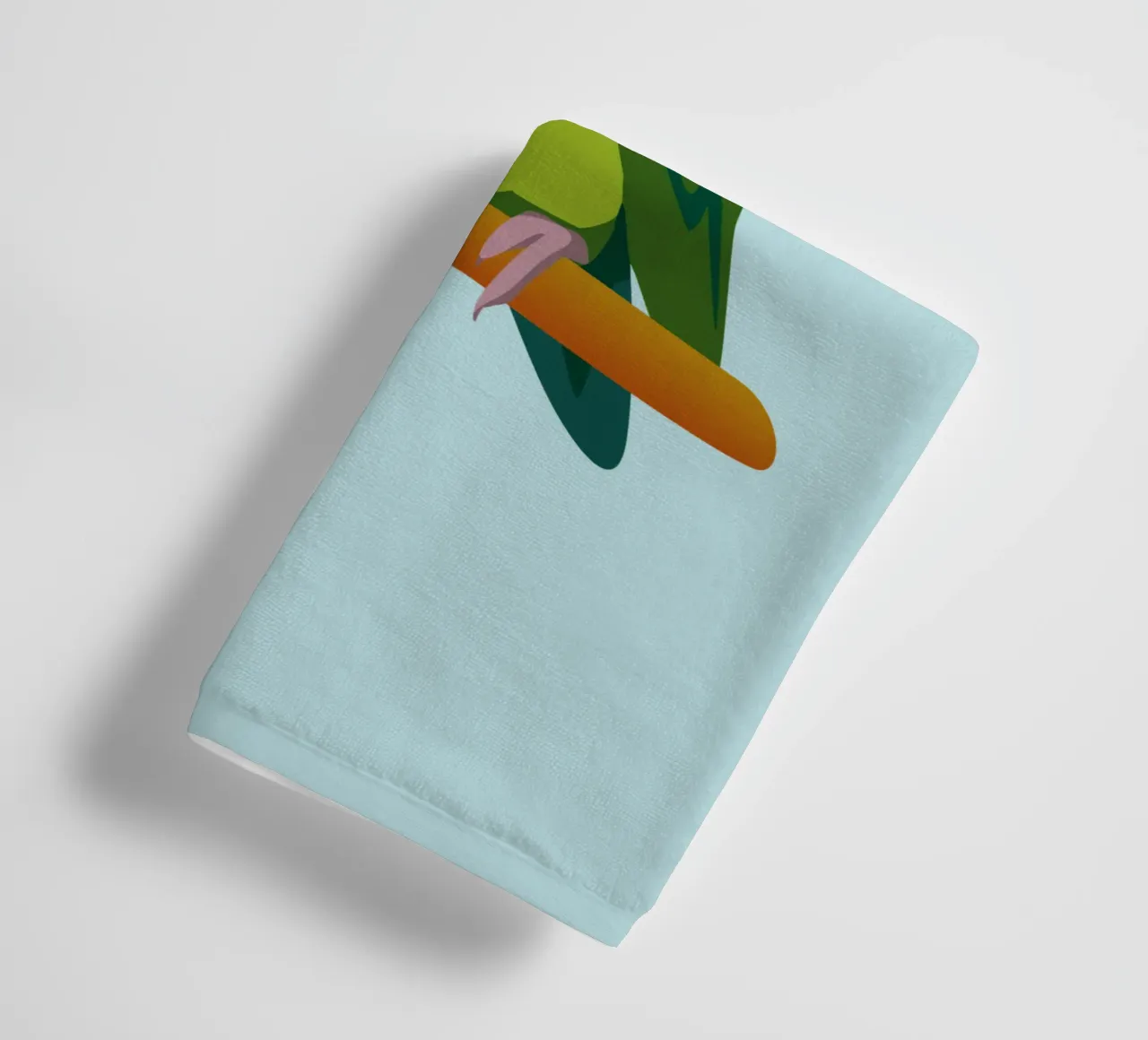 Un'illustrazione digitale di un inseparabile dal muso di pesca asciugamano da bagno da Bwiser