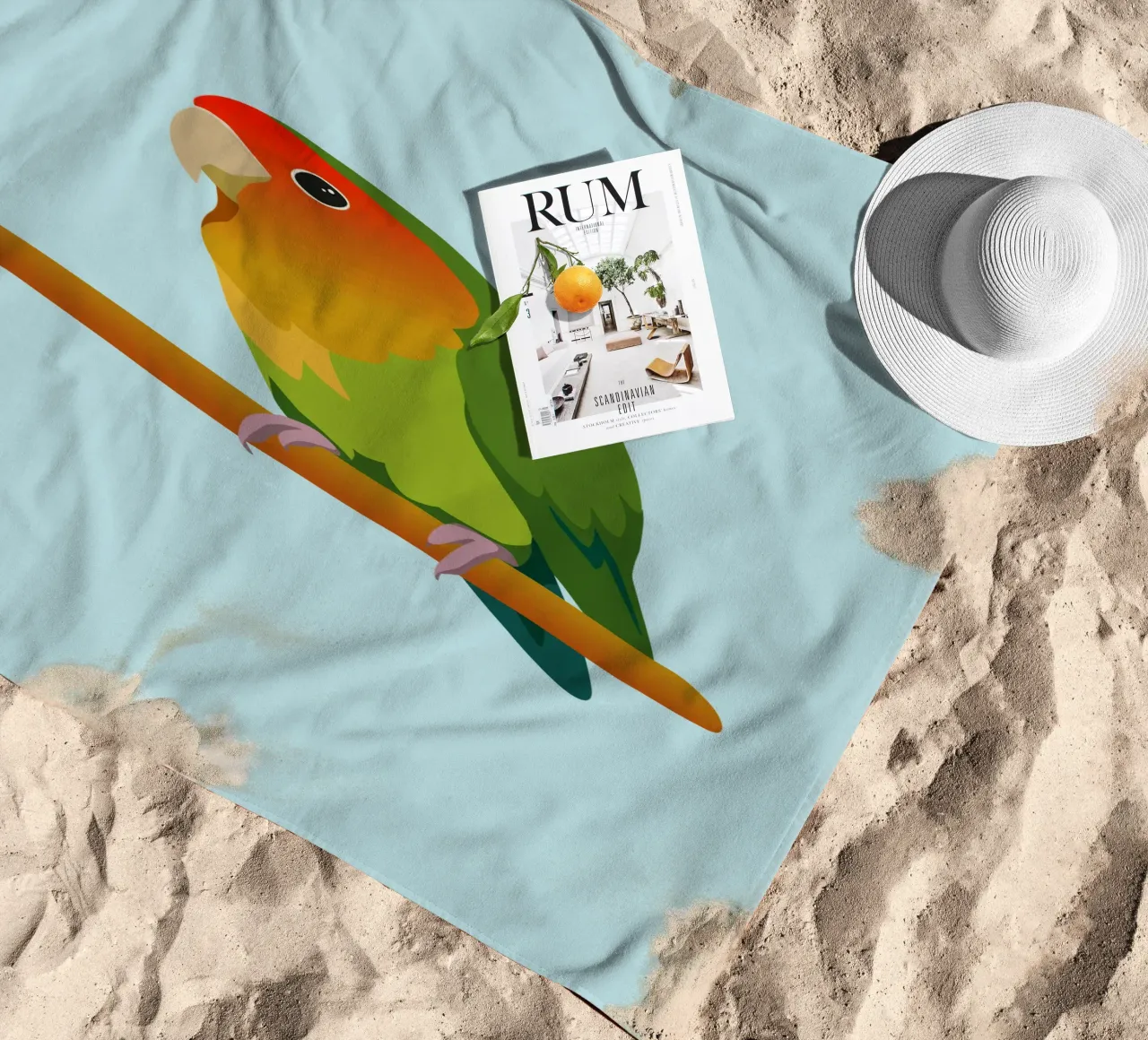 Un'illustrazione digitale di un inseparabile dal muso di pesca telo mare da Bwiser