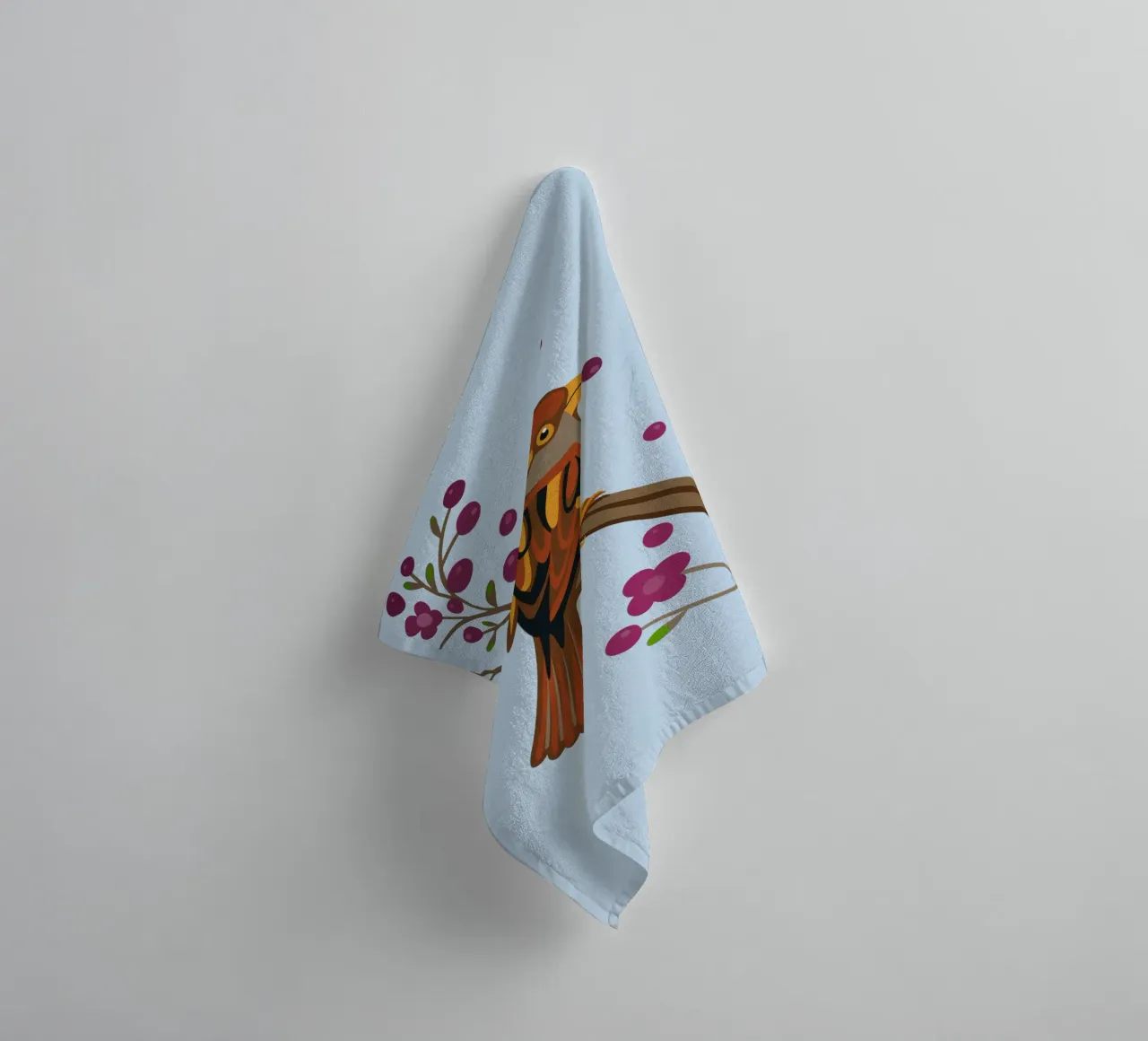Sparrow on a branch with blossom towel by Bwiser