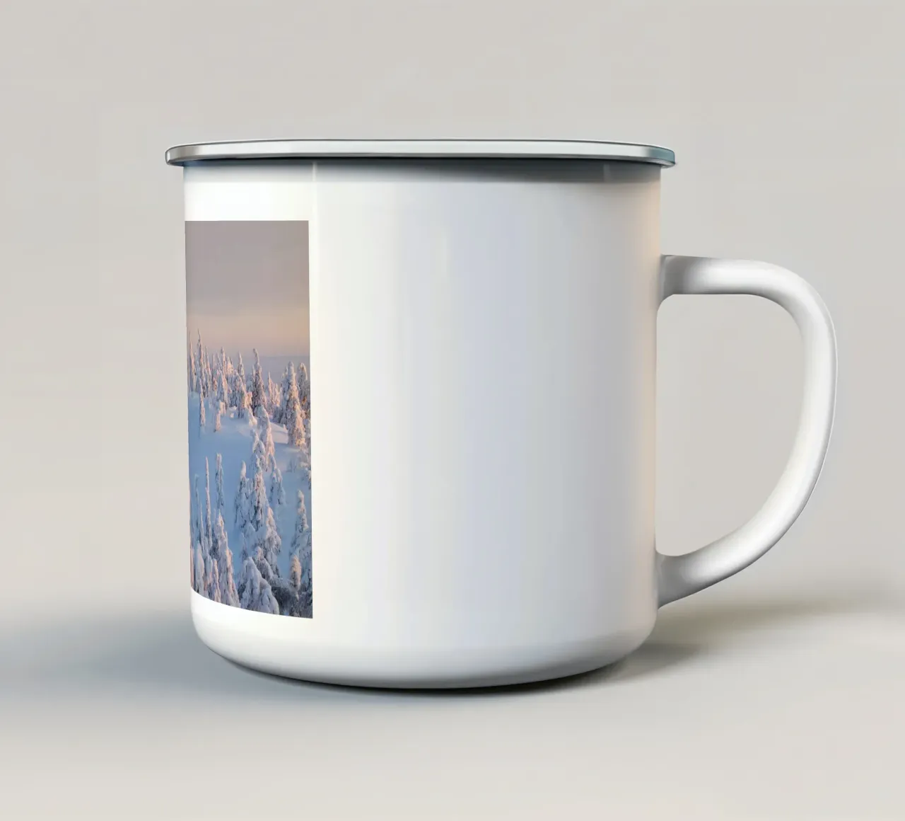 Tramonto invernale in Lapponia tazza in smalto da The art seasons