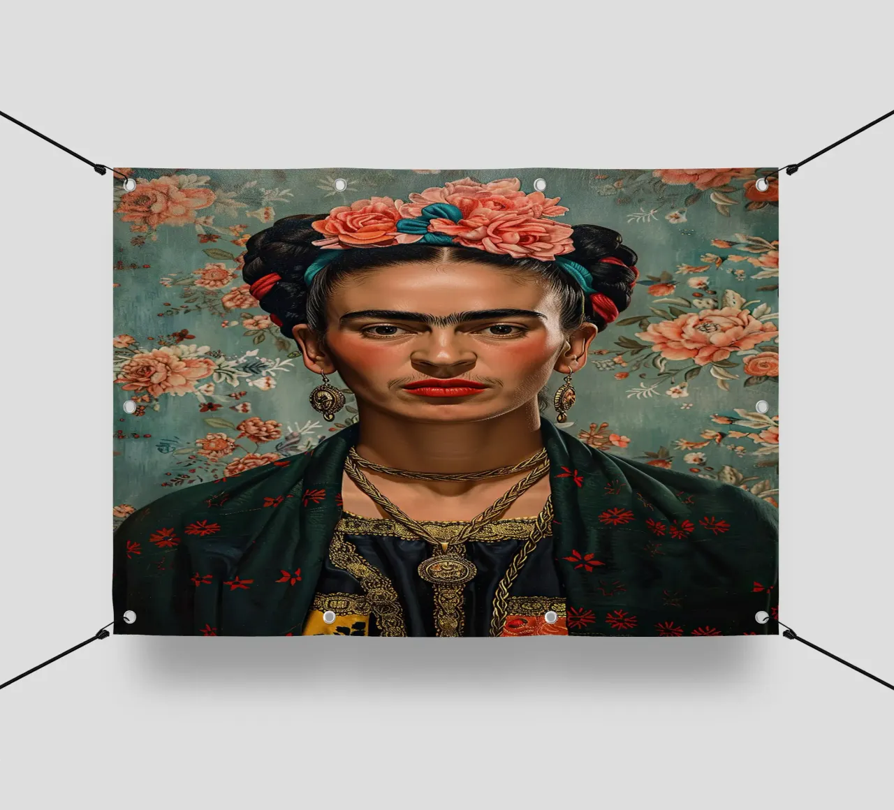 Frida Kahlo "Colors of the Heart" telo in pvc da Fantasias Florales