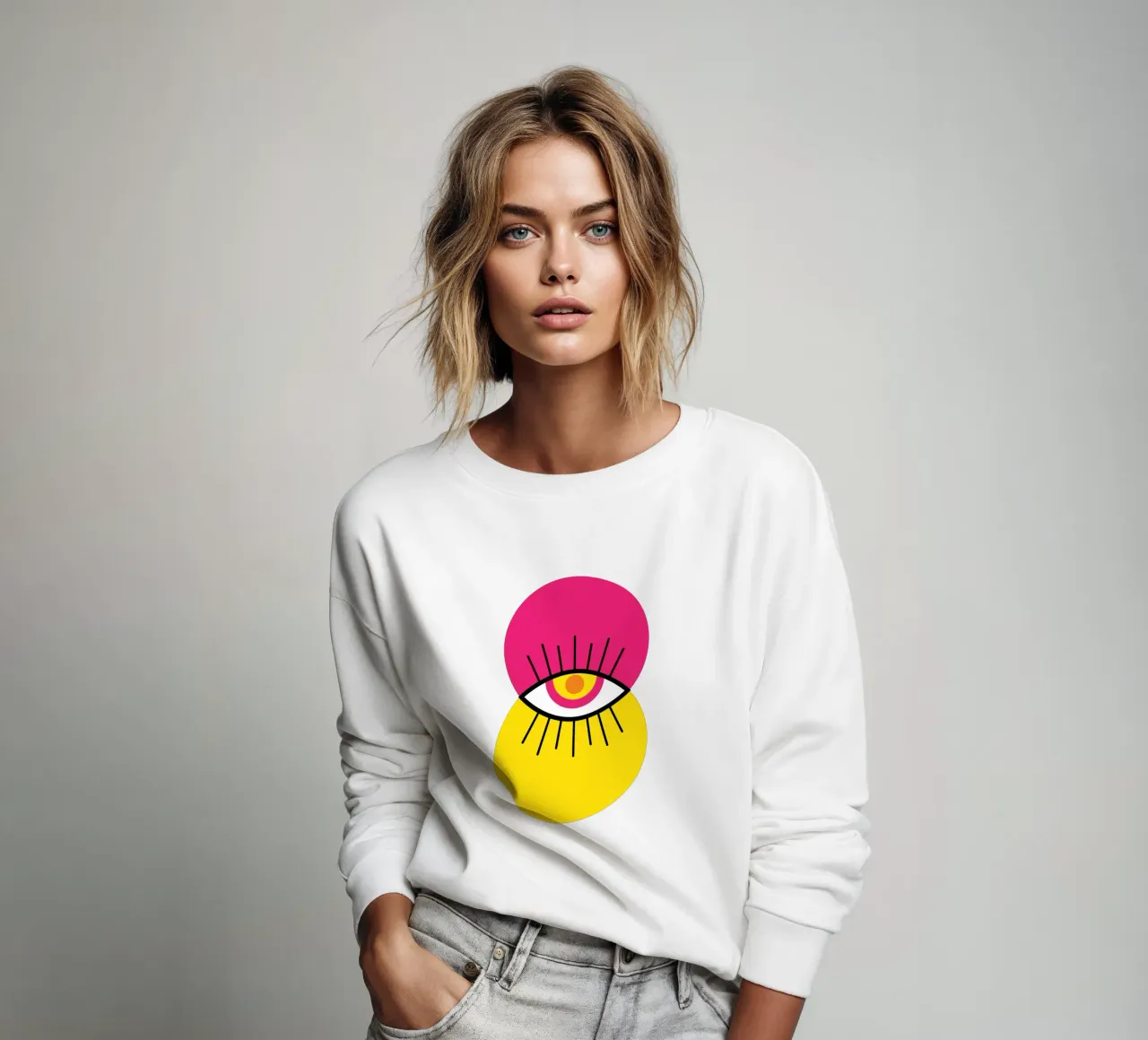 Abstract Mod boze oog sweatshirt van Martina