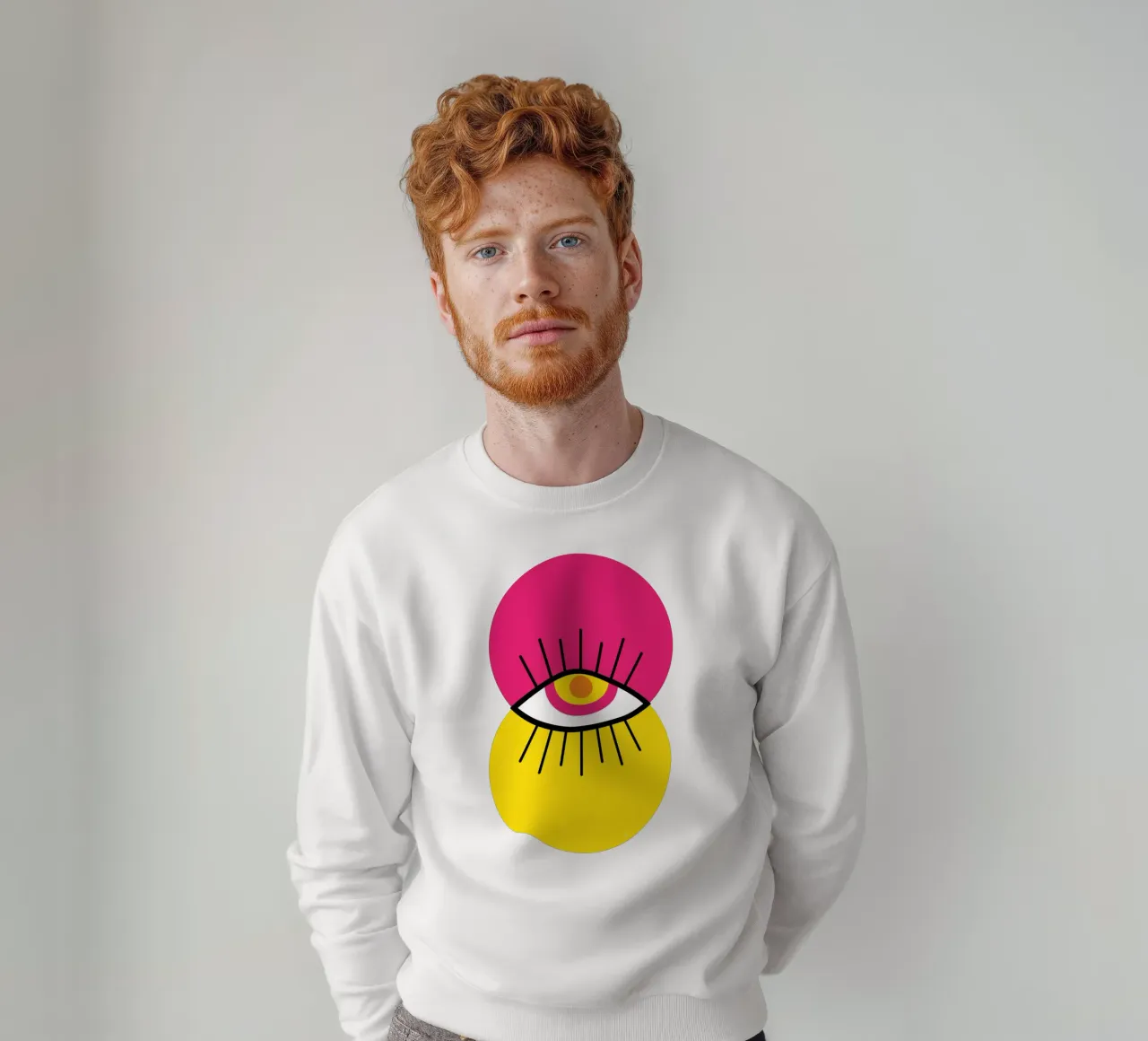 Abstract Mod boze oog sweatshirt van Martina
