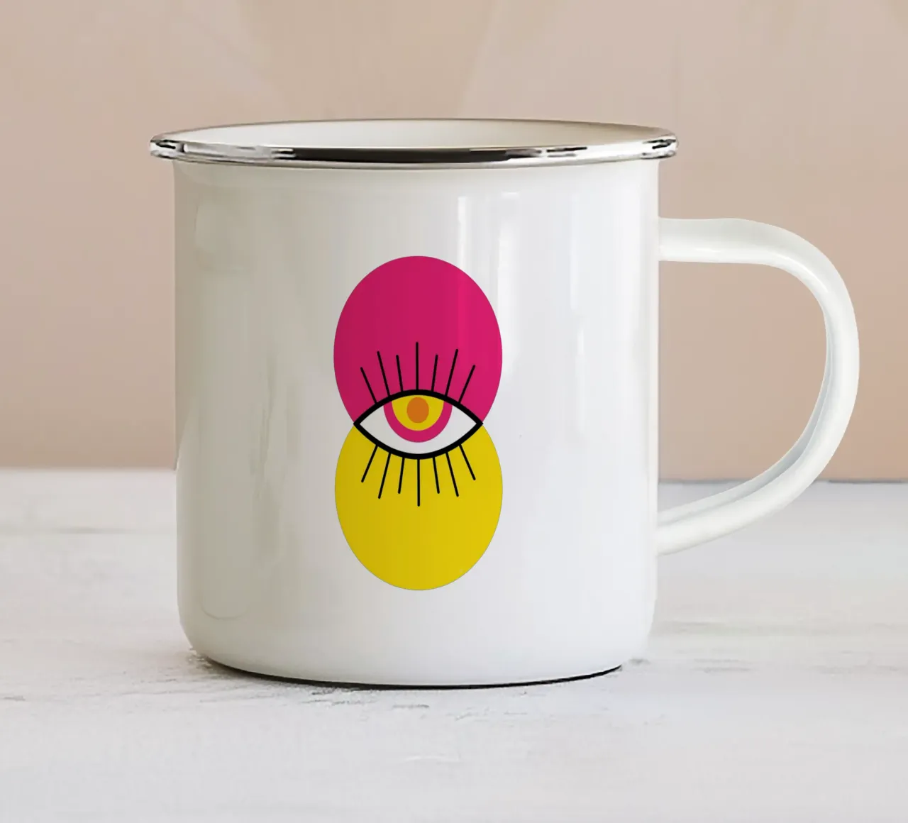 Malocchio astratto Mod tazza in smalto da Martina