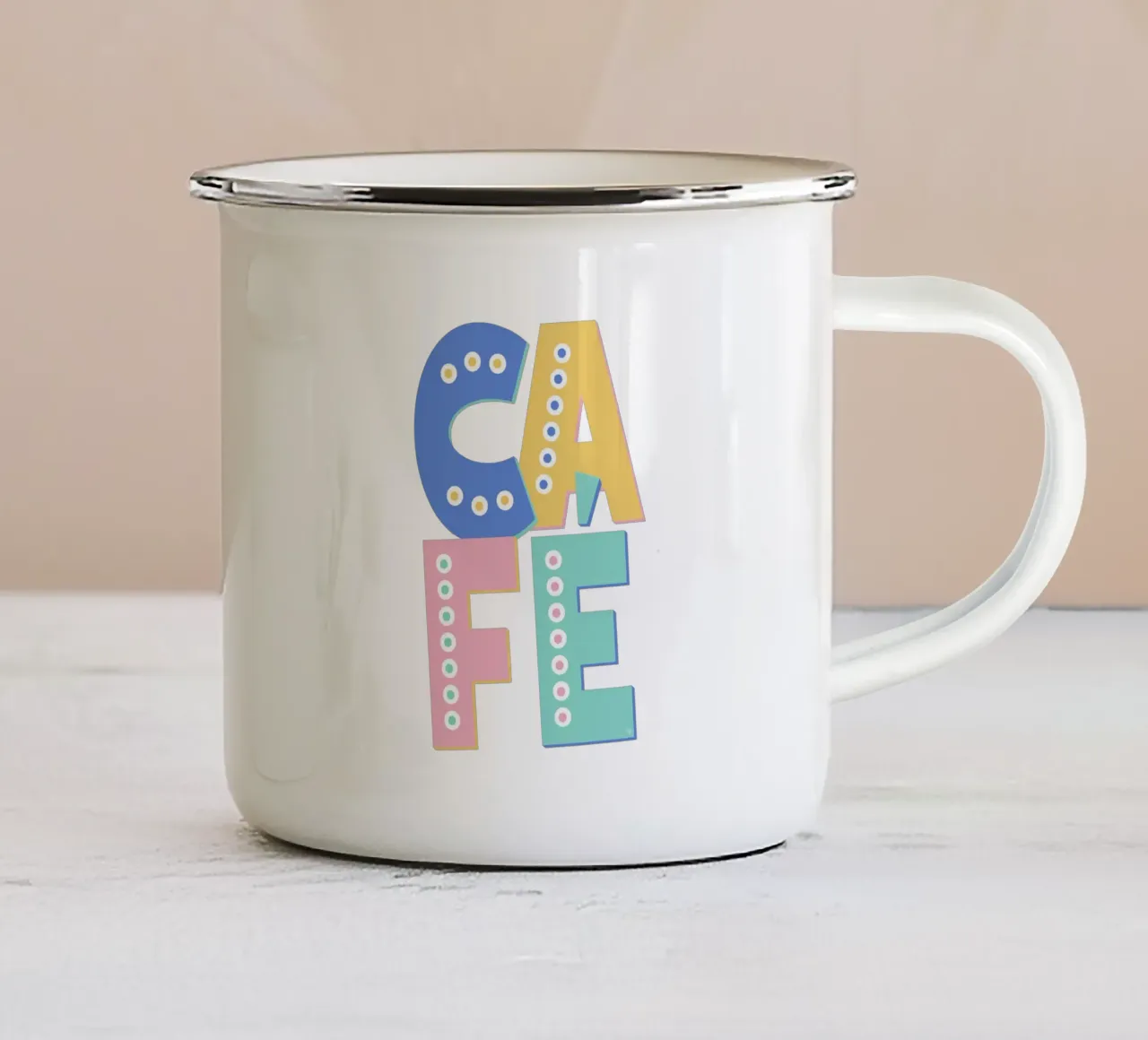 Testo positivo in grassetto del caffè tazza in smalto da Martina