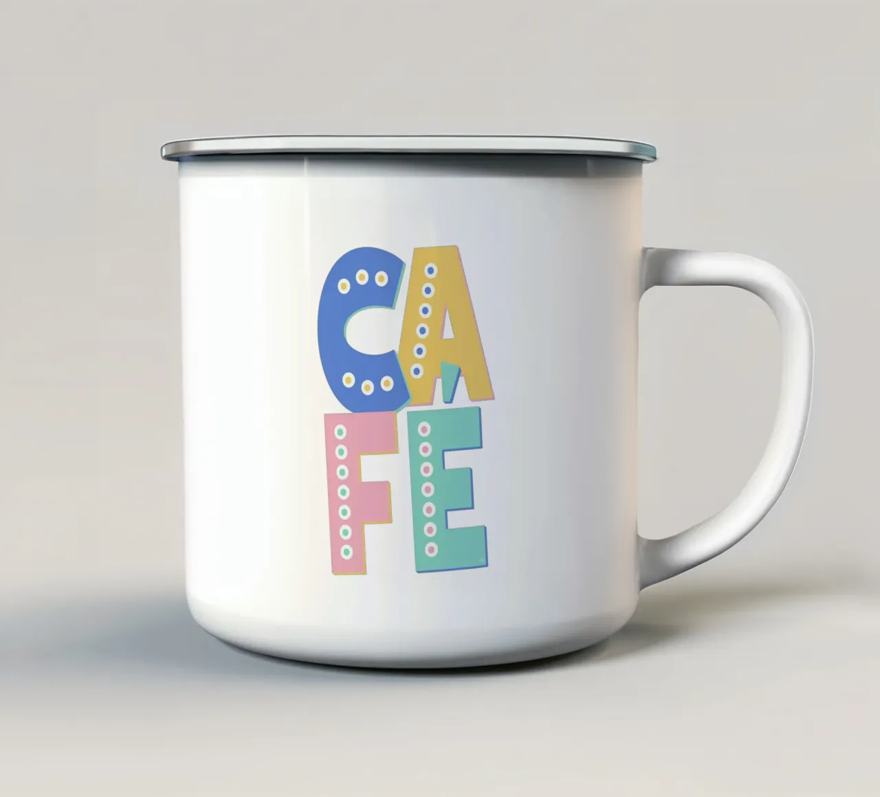 Testo positivo in grassetto del caffè tazza in smalto da Martina