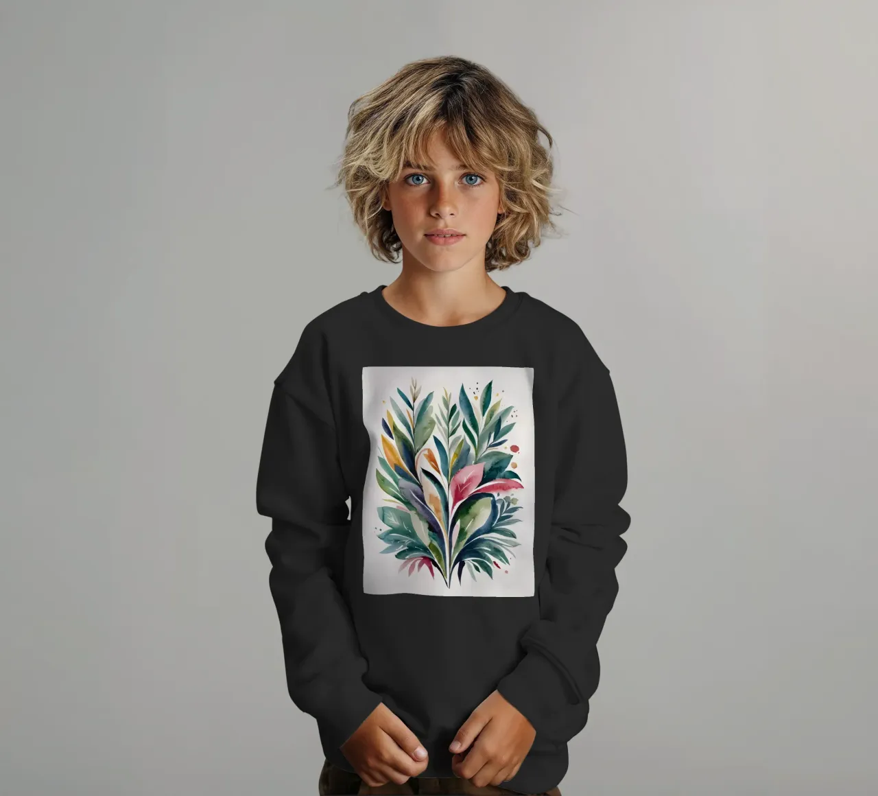 Acquerello botanico colorato felpa bambino da Artistic-shop