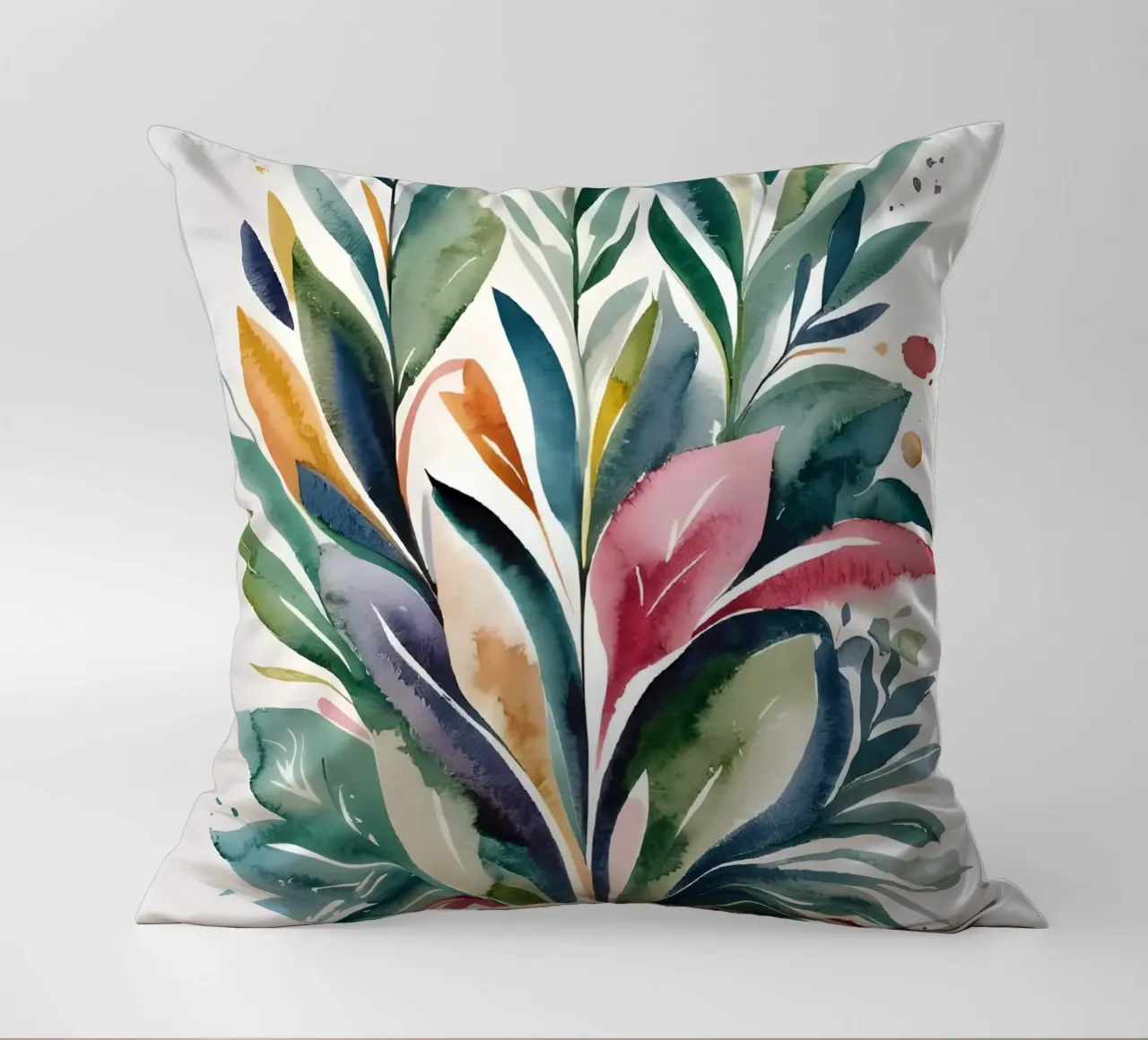 Acquerello botanico colorato cuscino da Artistic-shop