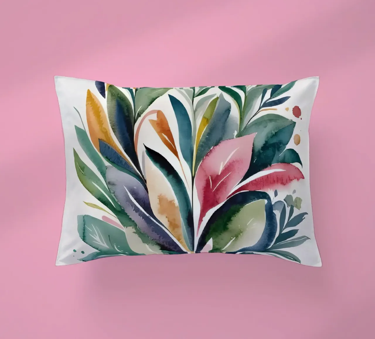 Acquerello botanico colorato cuscino da Artistic-shop