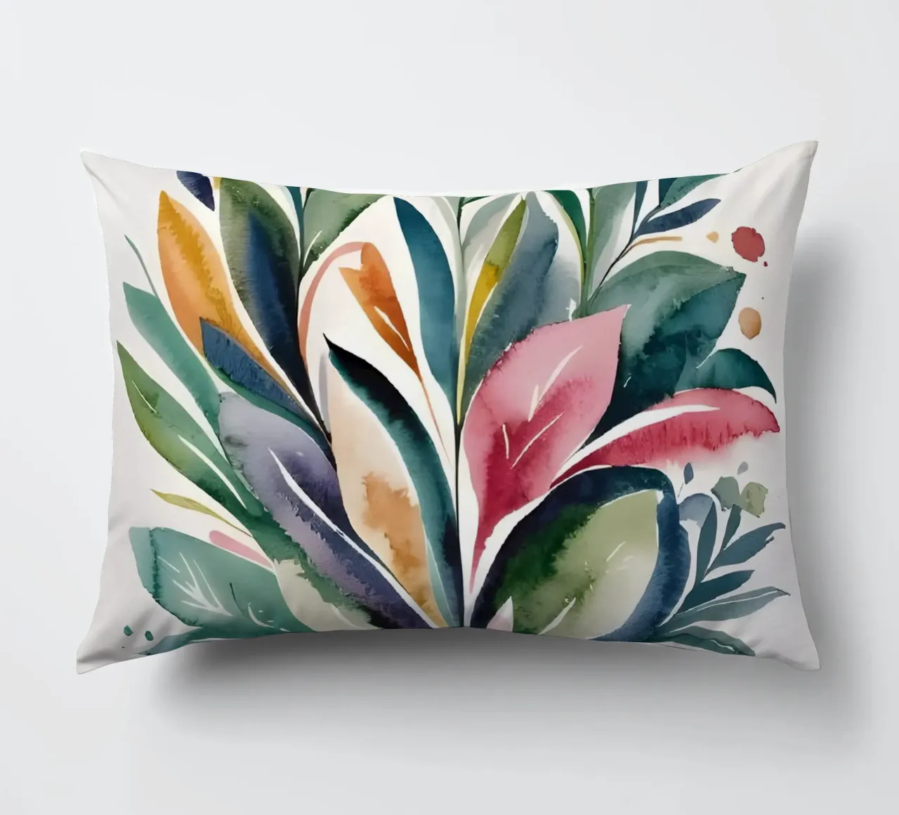 Acquerello botanico colorato cuscino da Artistic-shop