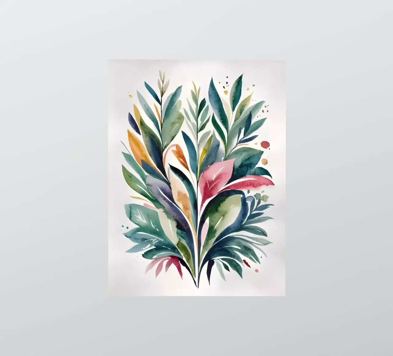 Acquerello botanico colorato adesivo da Artistic-shop