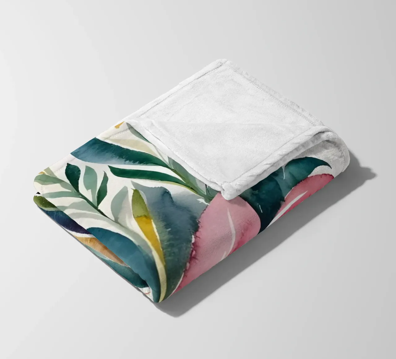 Acquerello botanico colorato coperta in pile da Artistic-shop
