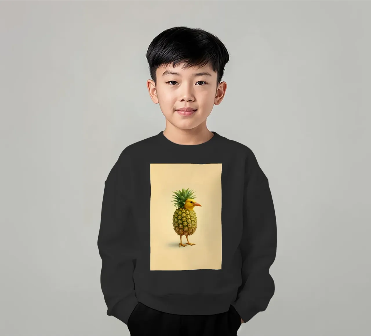 Ananas Bird Art - Design di frutta tropicale felpa bambino da Fruit Fusion Creatures