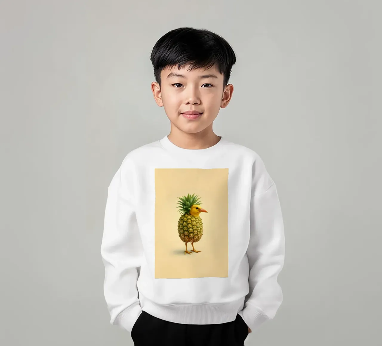 Ananas Bird Art - Design di frutta tropicale felpa bambino da Fruit Fusion Creatures