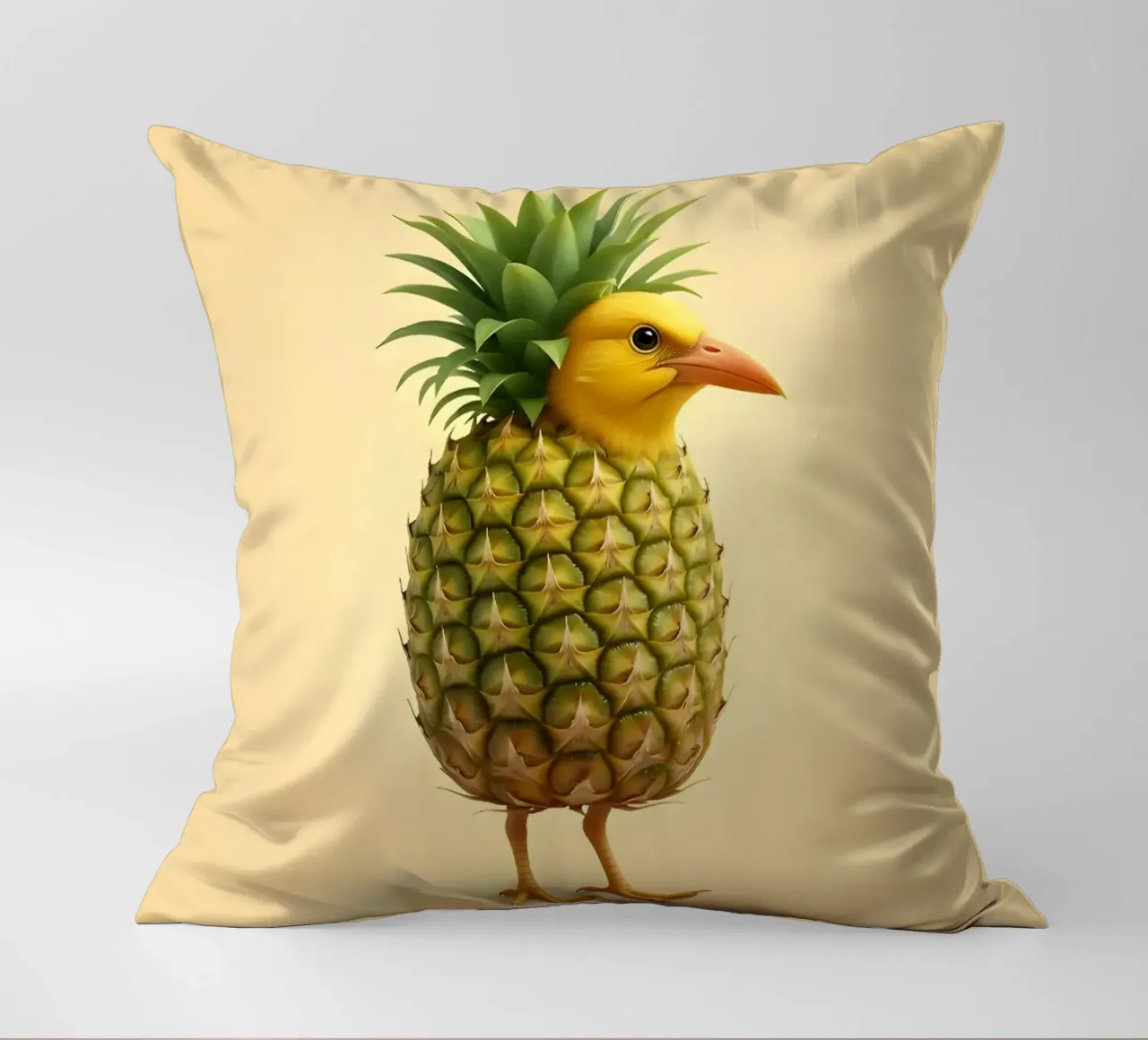 Ananas Bird Art - Design di frutta tropicale cuscino da Fruit Fusion Creatures