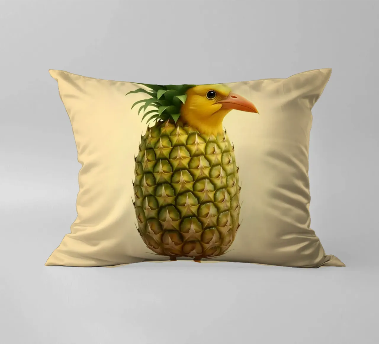 Ananas Bird Art - Design di frutta tropicale cuscino da Fruit Fusion Creatures