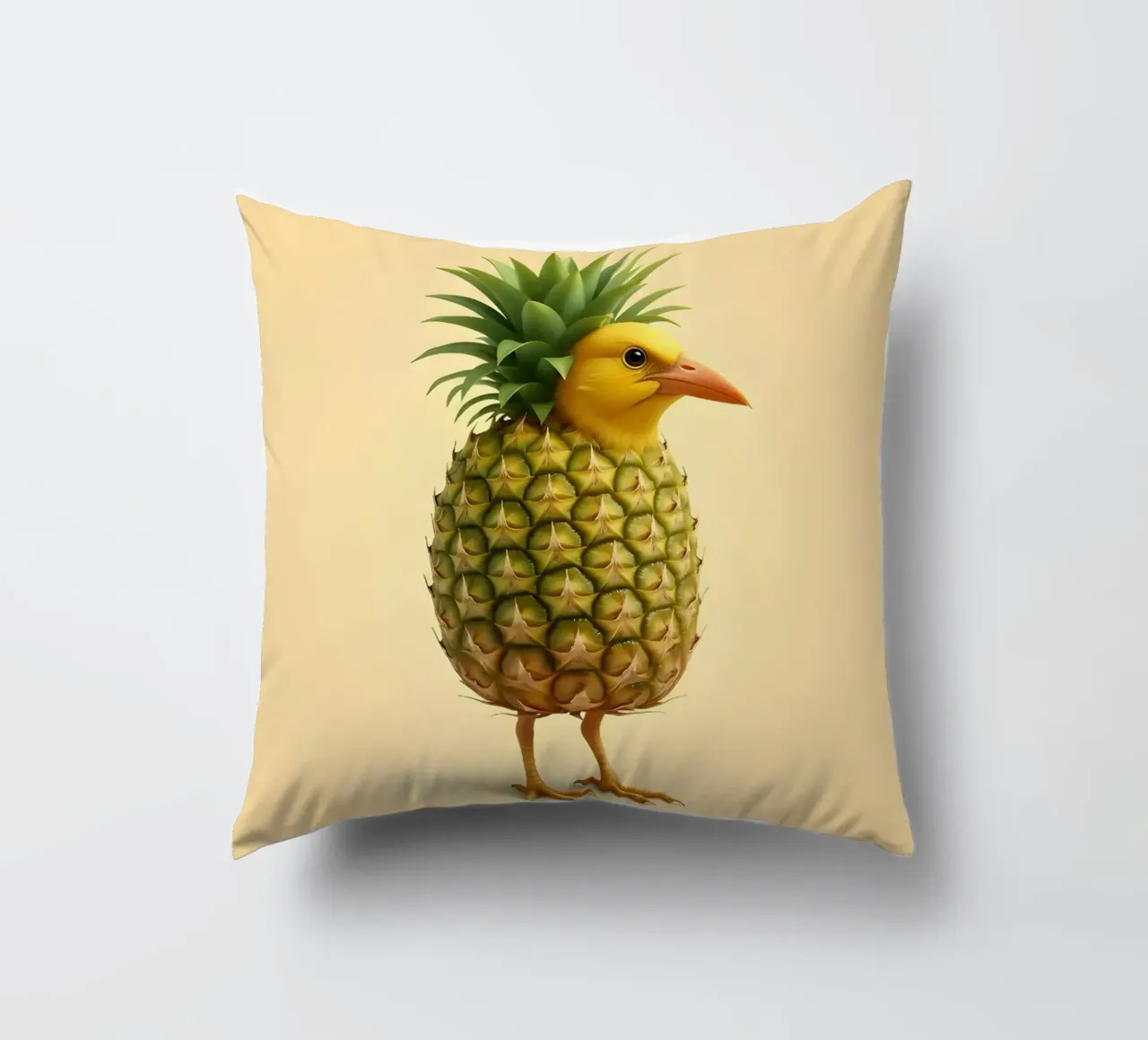 Ananas Bird Art - Design di frutta tropicale cuscino da Fruit Fusion Creatures
