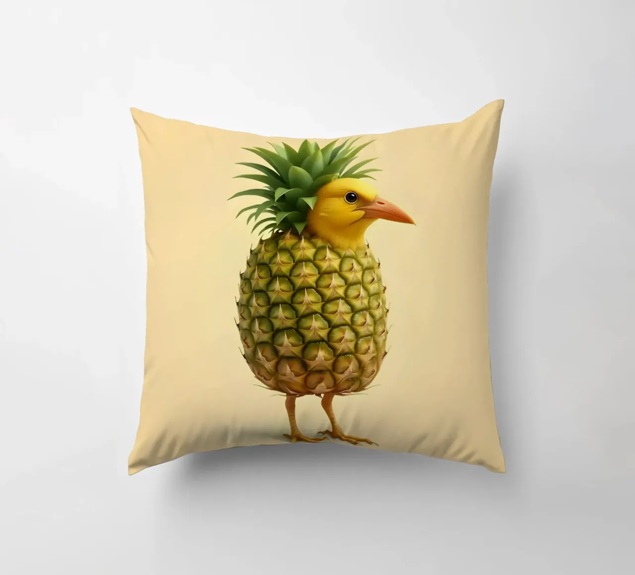 Ananas Bird Art - Design di frutta tropicale cuscino da Fruit Fusion Creatures