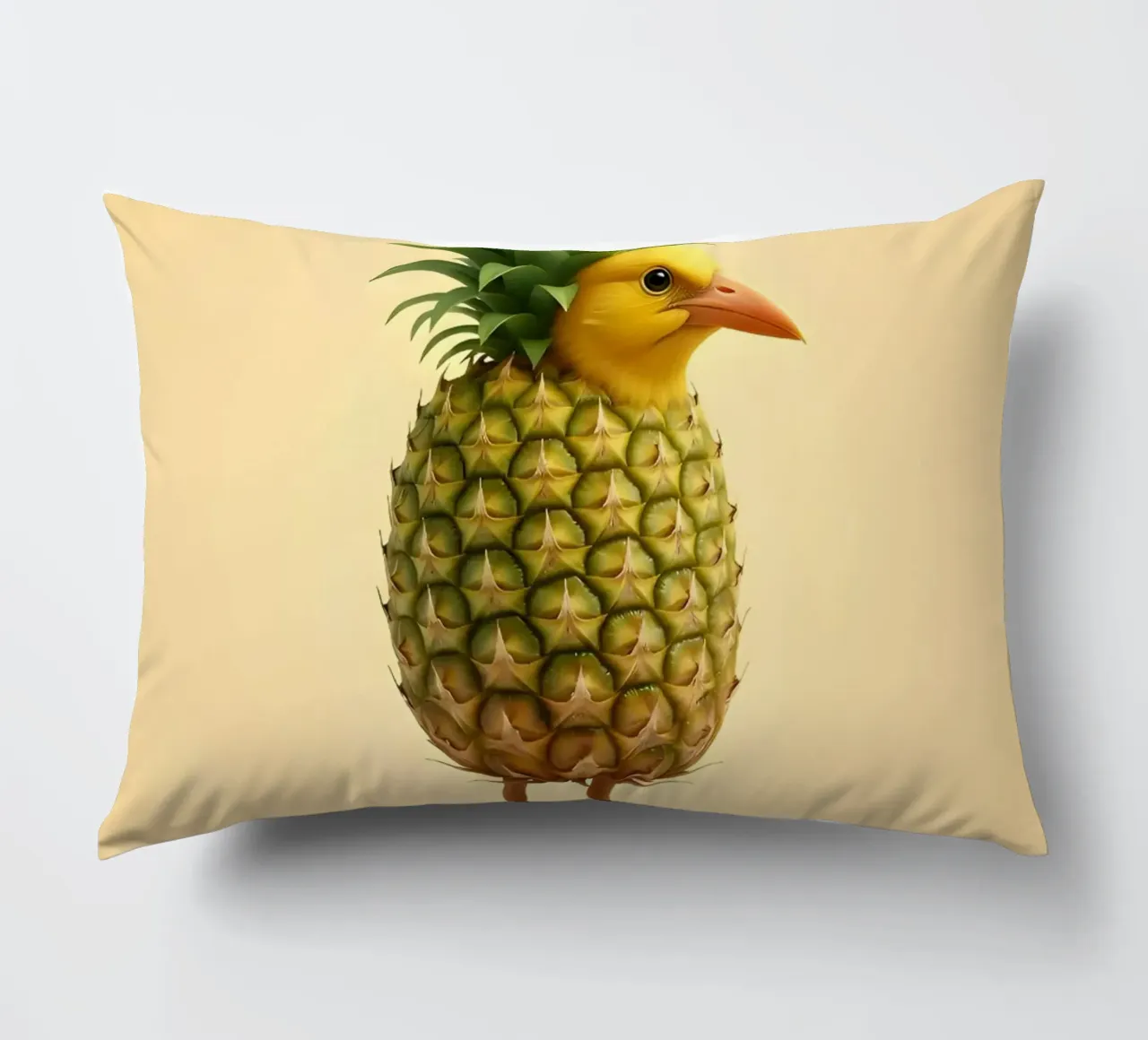 Ananas Bird Art - Design di frutta tropicale cuscino da Fruit Fusion Creatures