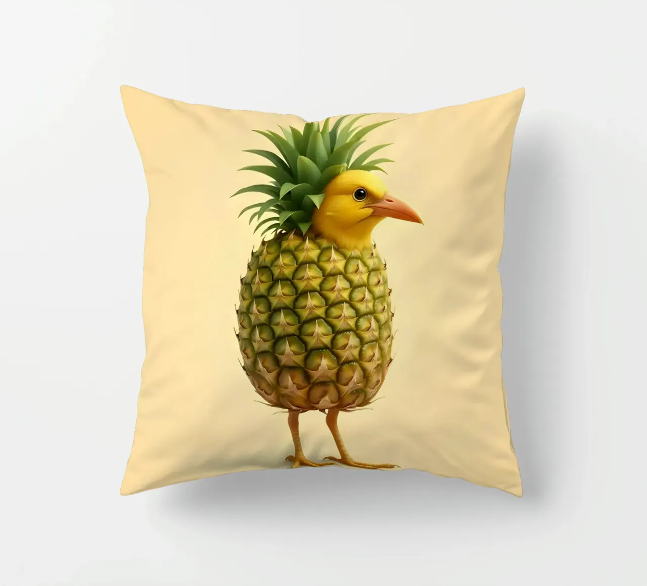 Ananas Bird Art - Design di frutta tropicale cuscino da Fruit Fusion Creatures