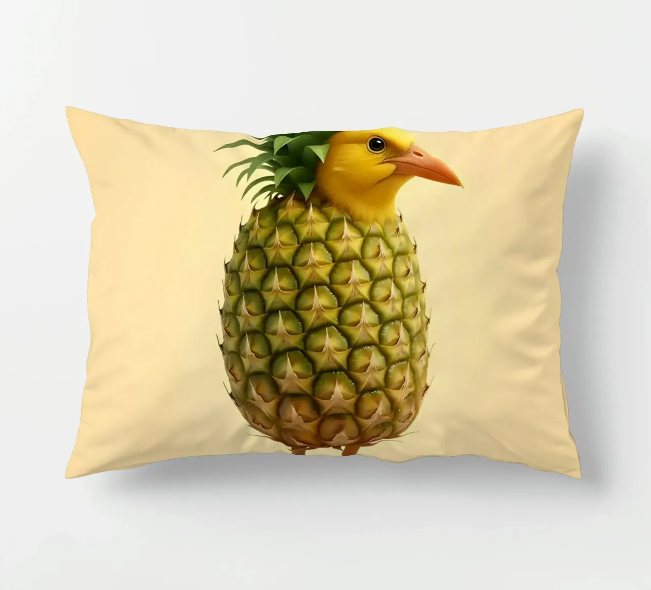 Ananas Bird Art - Design di frutta tropicale cuscino da Fruit Fusion Creatures